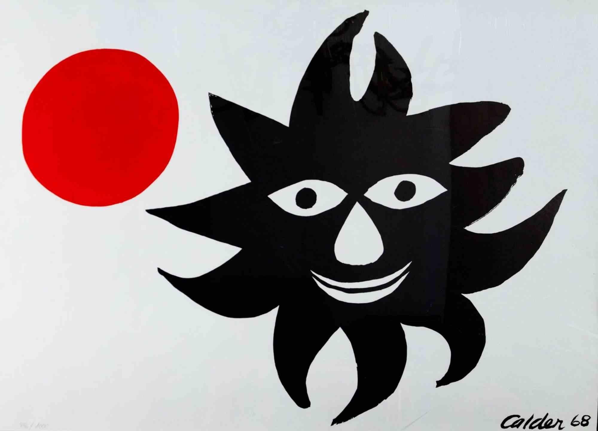 Red Sun is a contemporary artwork realized by Alexander Calder (1898 -1976) in 1968.

Lithograph in colors on 240gsm fine art paper. 

Signed on plate.

Published by the Collector's Guild, New York, 1968 One of the artist's protest images during the