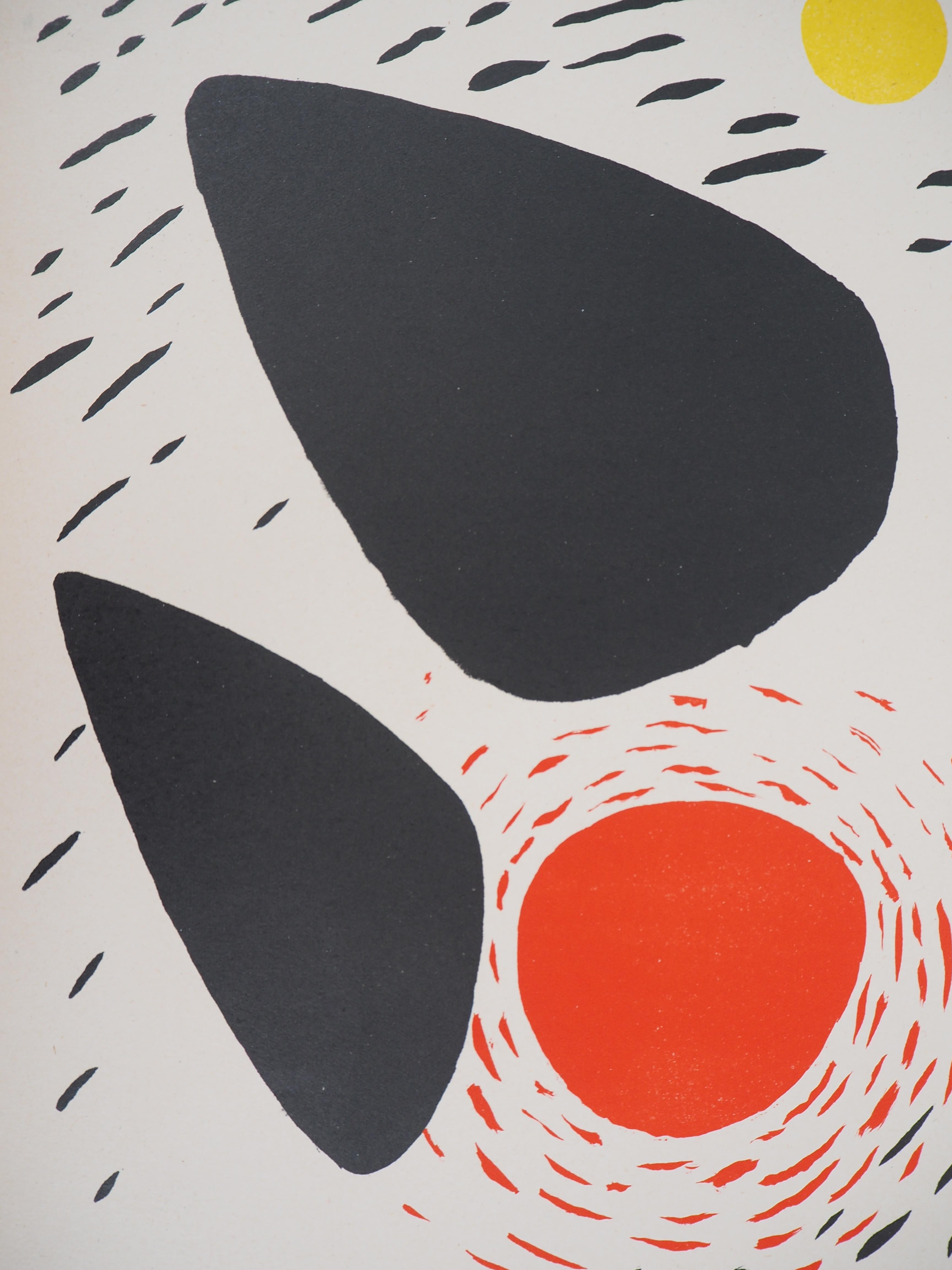 Rocce e sole - Litografia originale - Mourlot, 1952 - Print American Modern di Alexander Calder