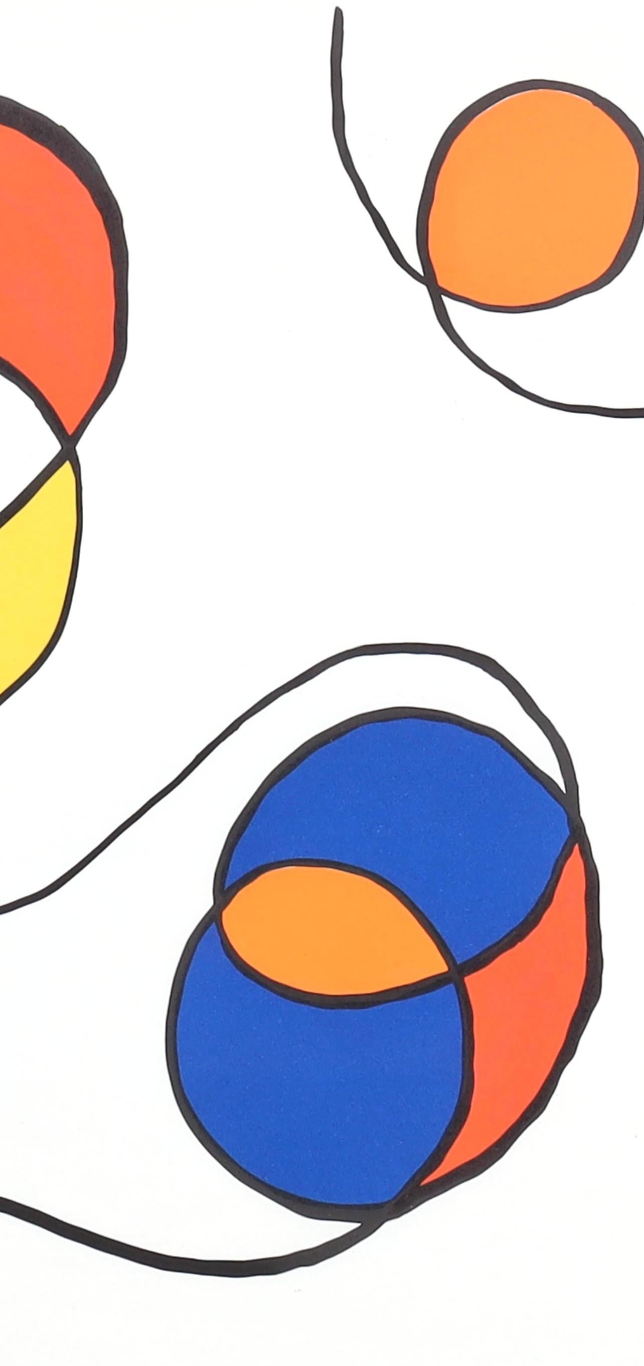 Composition, Derrière le miroir - Gris Abstract Print par Alexander Calder