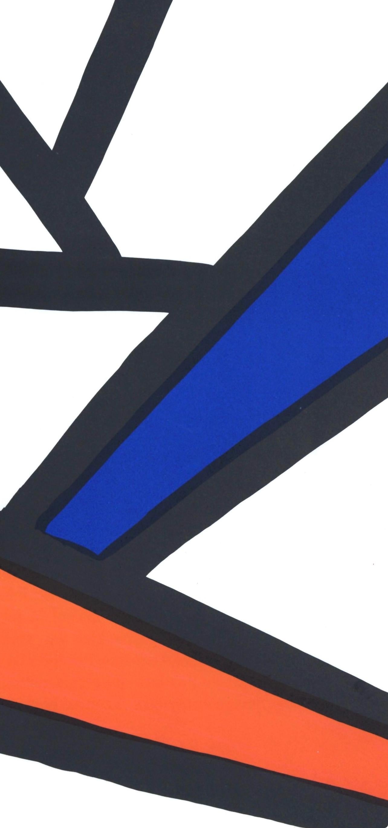 Composition, Derrière le miroir - Gris Abstract Print par Alexander Calder