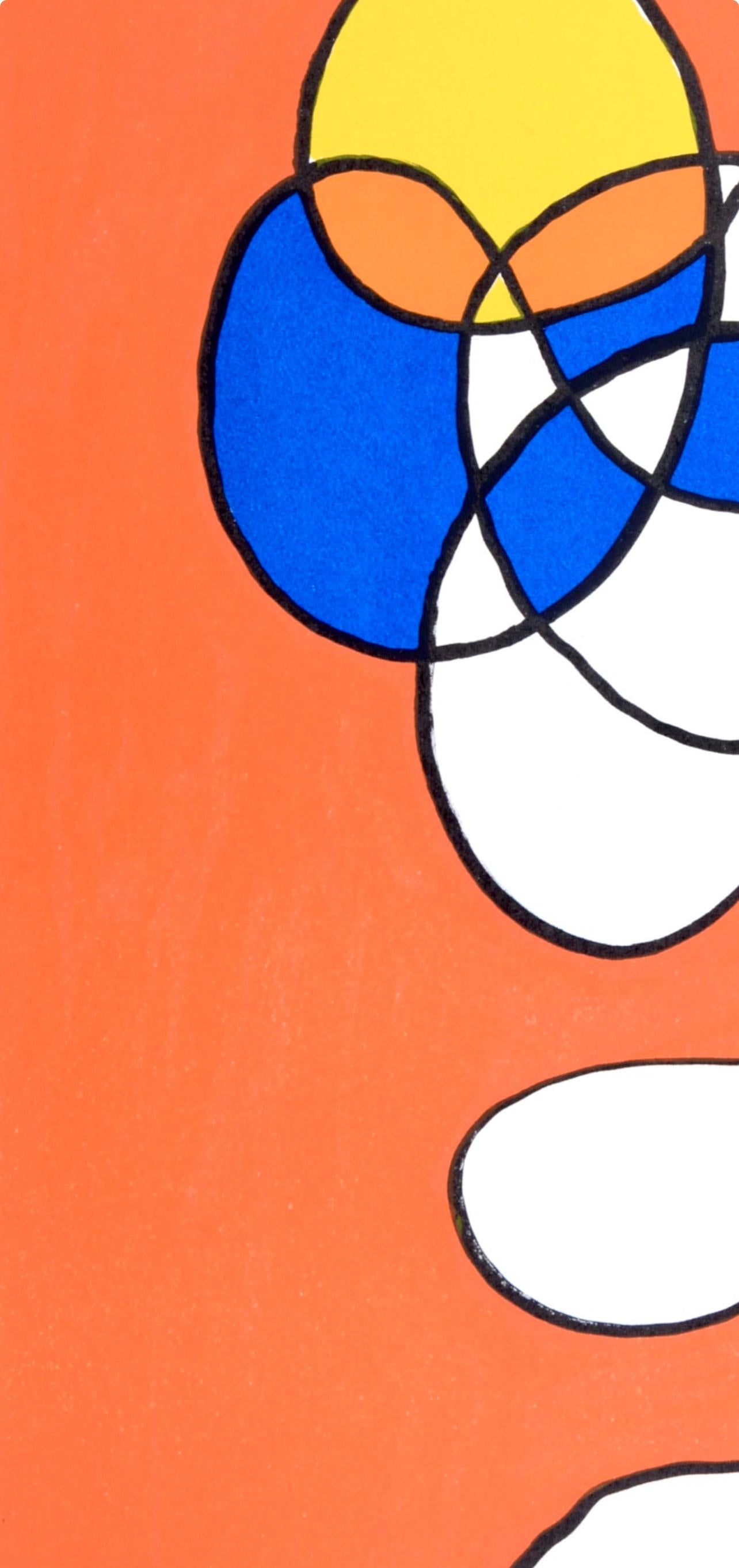 Composition, Derrière le miroir - Gris Abstract Print par Alexander Calder
