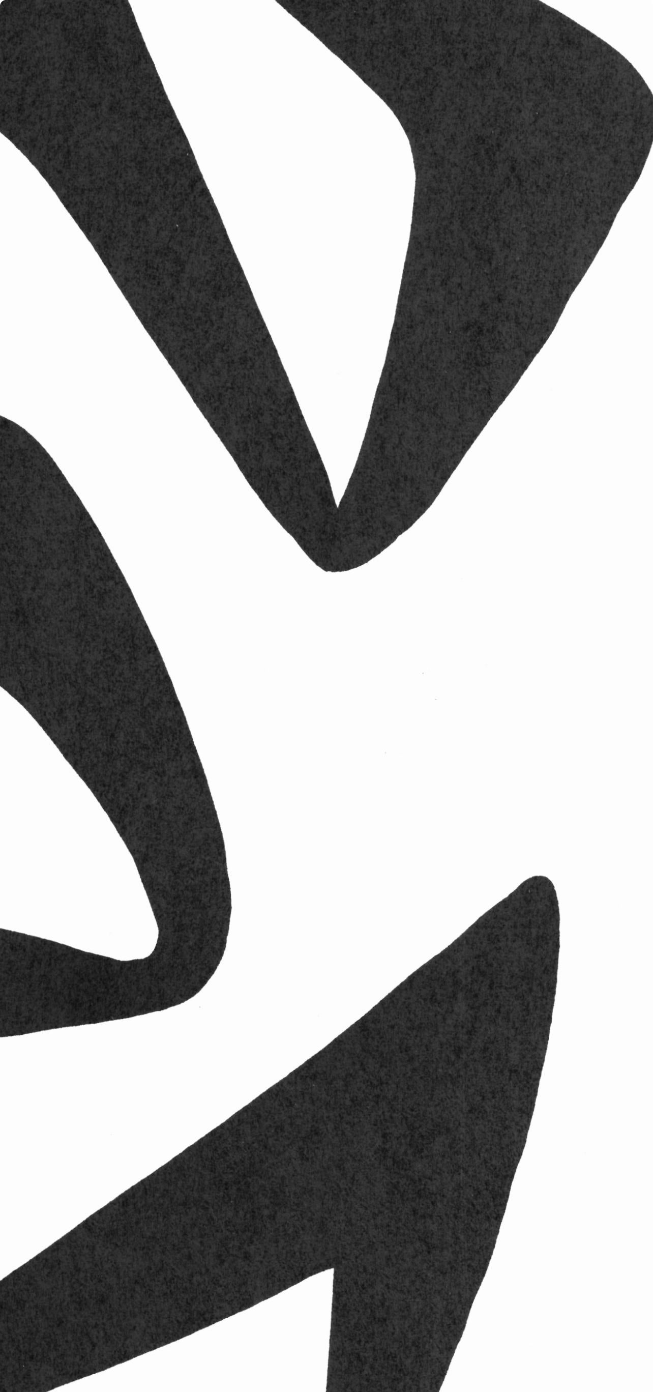 Composition, Derrière le miroir - Noir Abstract Print par Alexander Calder