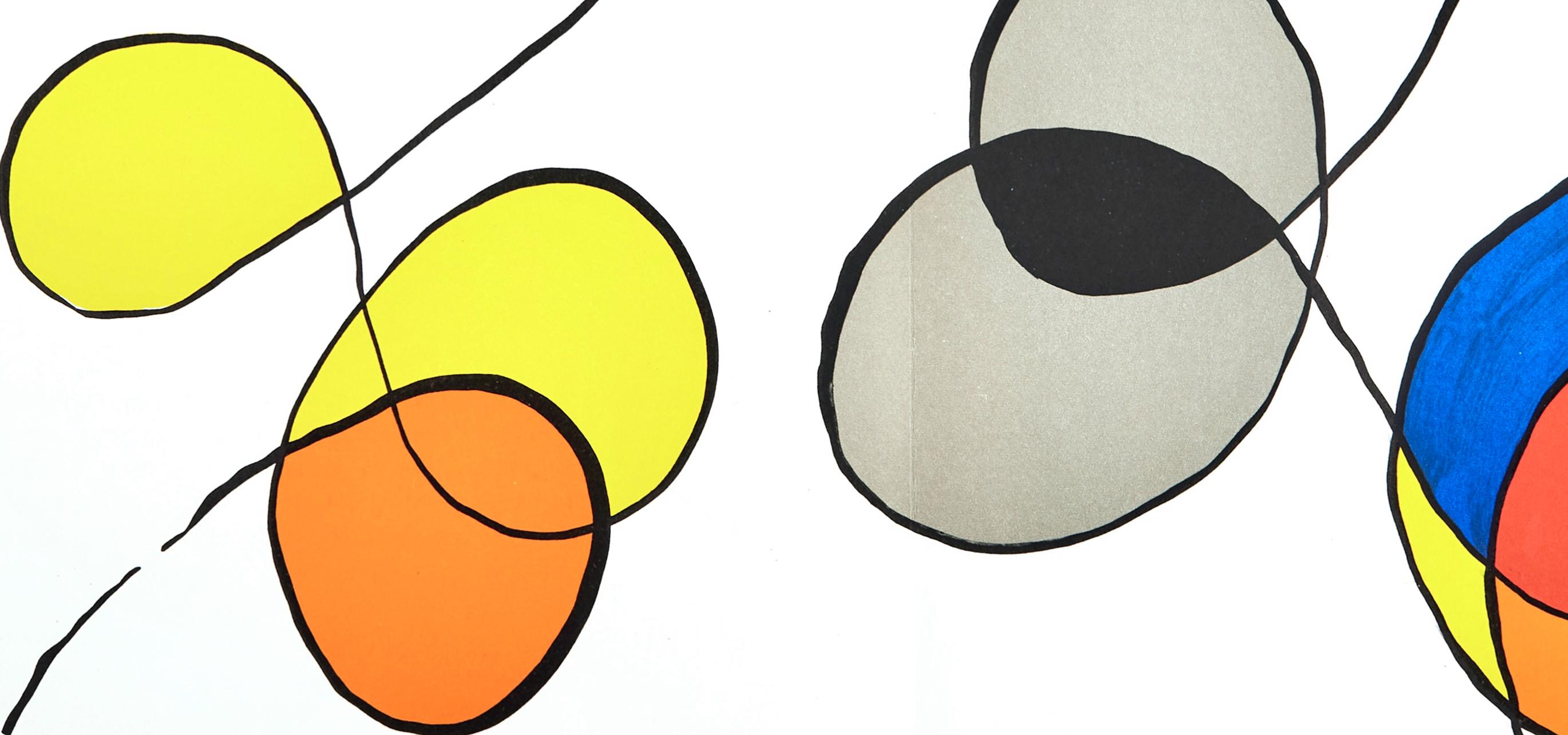 Composition, Derrière le miroir - Blanc Landscape Print par Alexander Calder