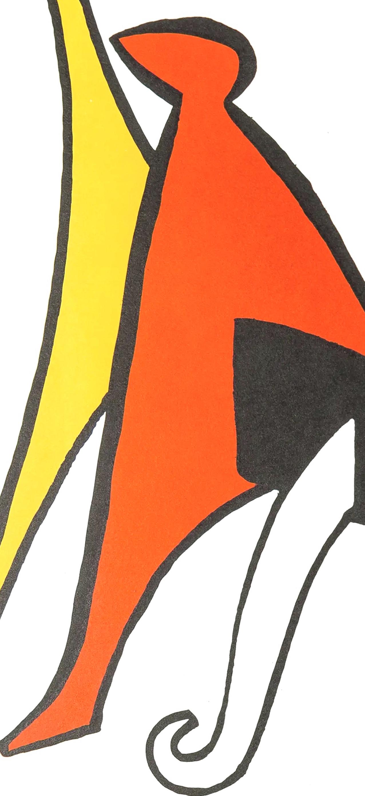 Sabot e cofano frigio, Stabiles, Derrière le miroir - Still-Life Print Arancia di Alexander Calder