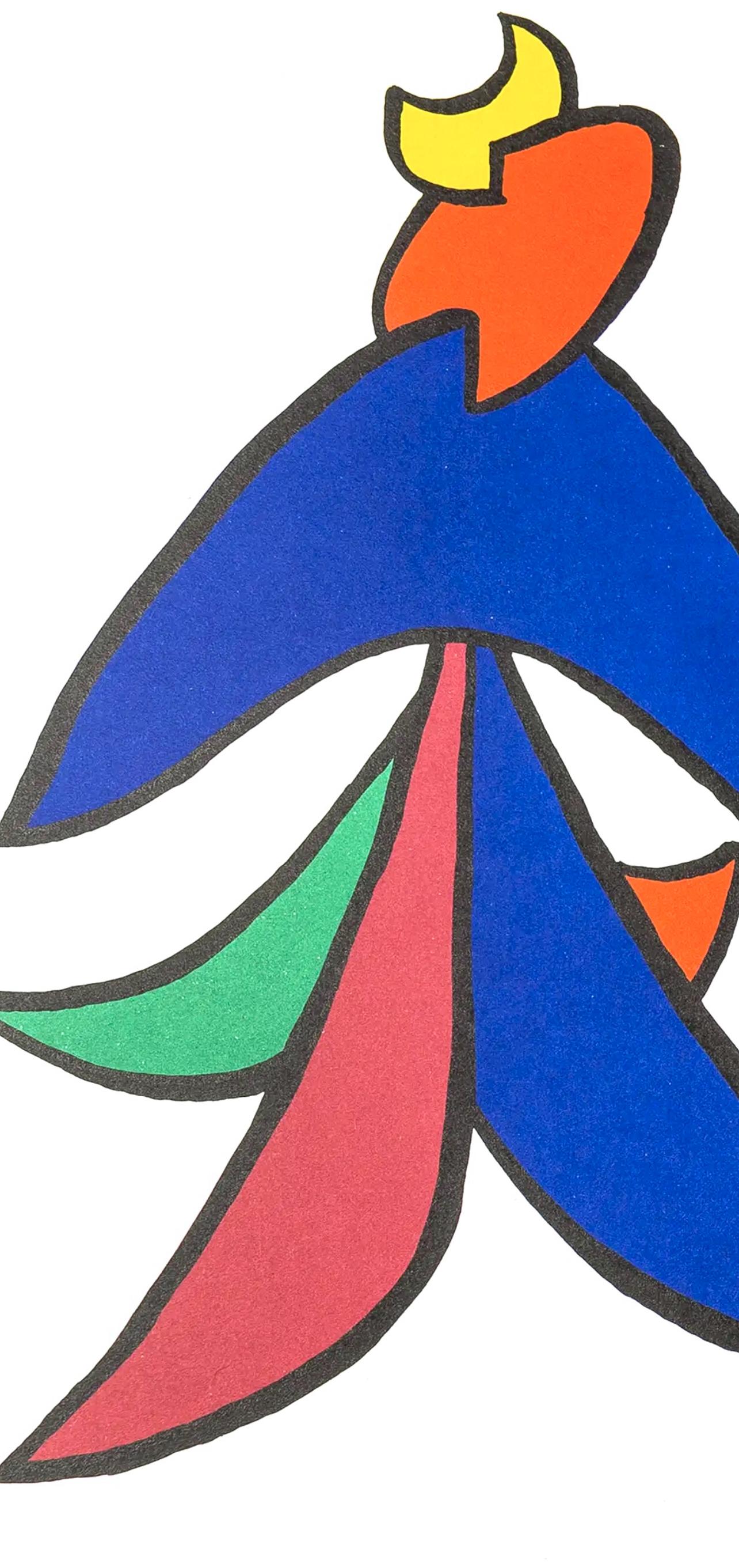 La lune et porc qui pique, Stabiles, Derrière le miroir - Still-Life Print Naranja de Alexander Calder