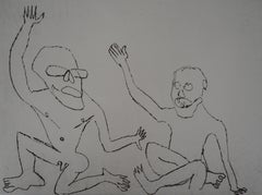 Santa Claus : Two Men - Original Handsigned Etching