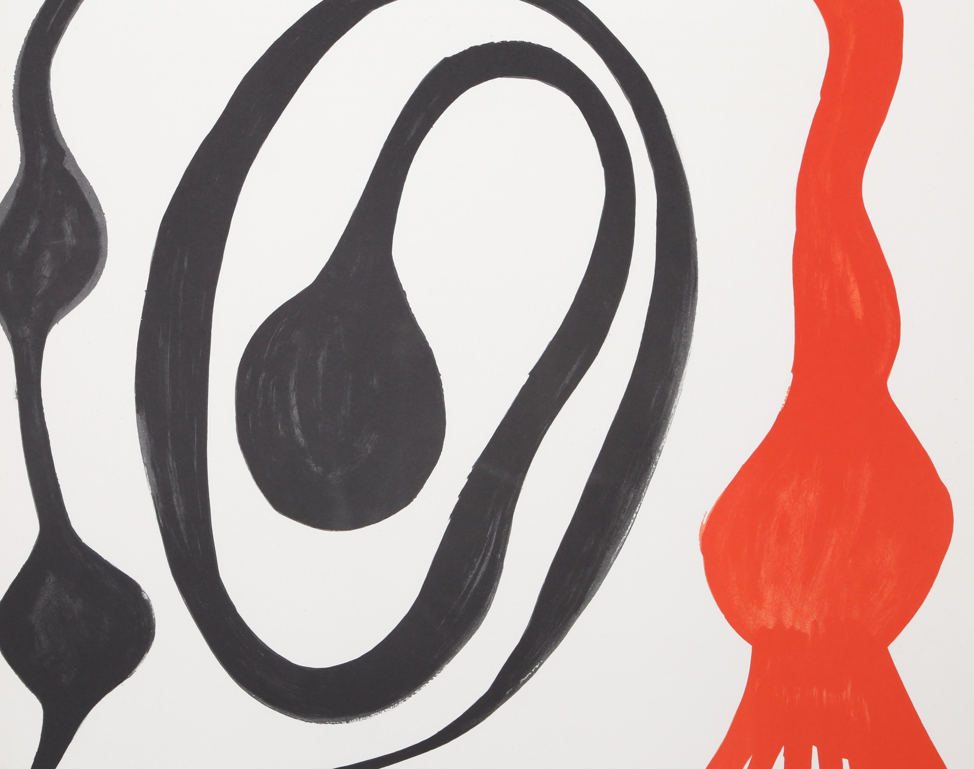 An original Alexander Calder lithograph entitled “Sea Creatures (Squid)” from the “Our Unfinished Revolution” portfolio.  The portfolio was published in 1976 to benefit the National Emergency Civil Liberties Committee on its 25th Anniversary. The