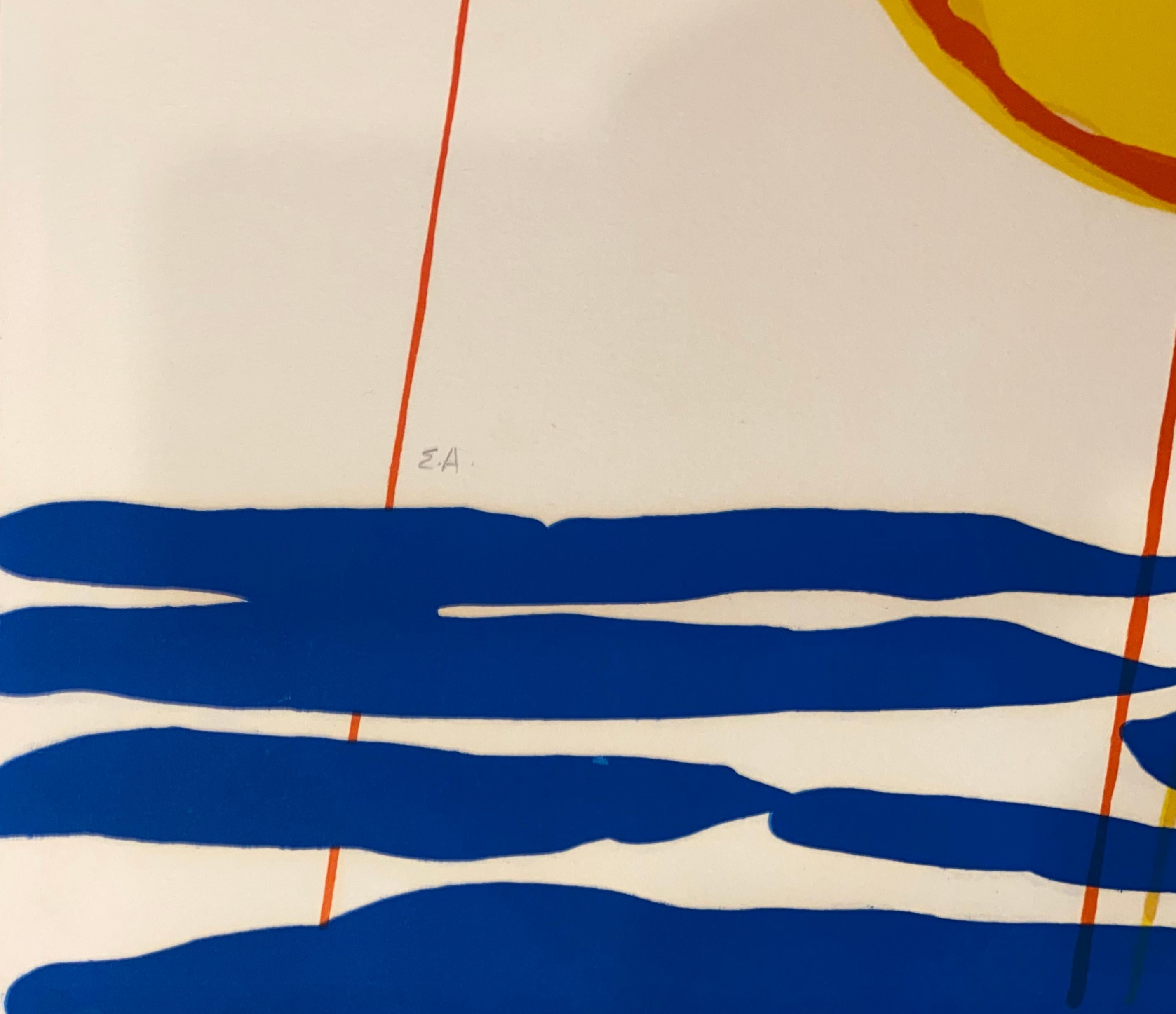 Seascape - Beige Abstract Print by Alexander Calder