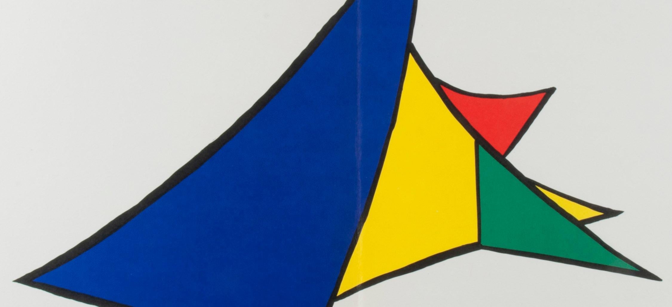 Snow-Plough (Chasse-neige) 1963 Lithograph in colors Plate 7, from DLM  - Gray Abstract Print by Alexander Calder