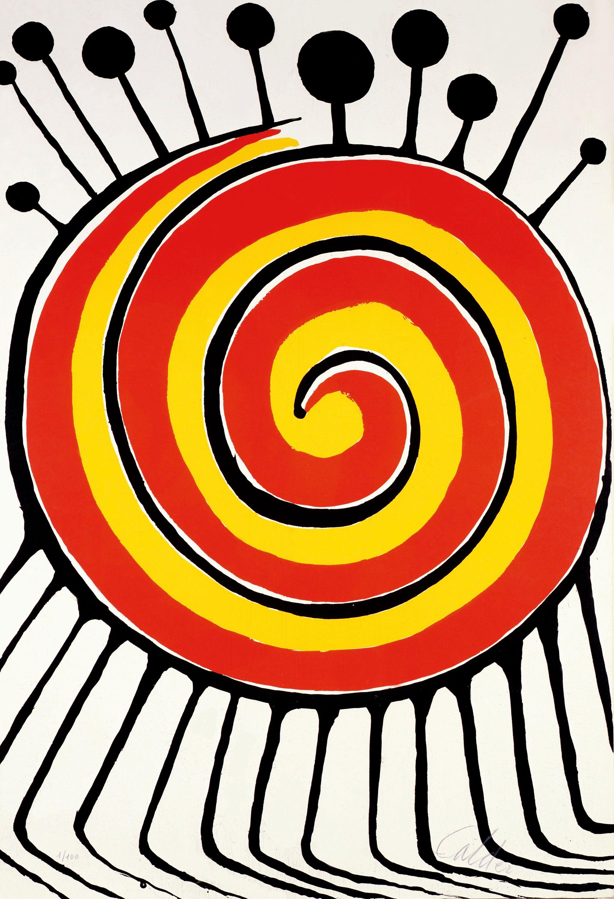 Spirale millepiedi - Print by Alexander Calder