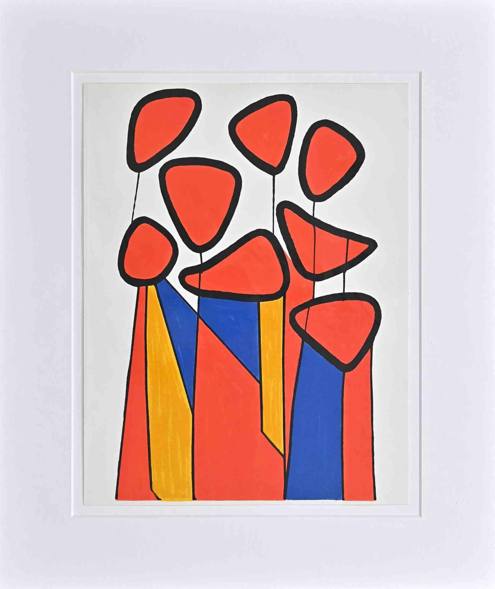 Squash-Blumen -  Lithographie nach Alexander Calder - 1972