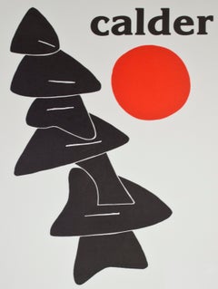 "Stabile with Red Sun Galerie Maeght" Lithograph Poster