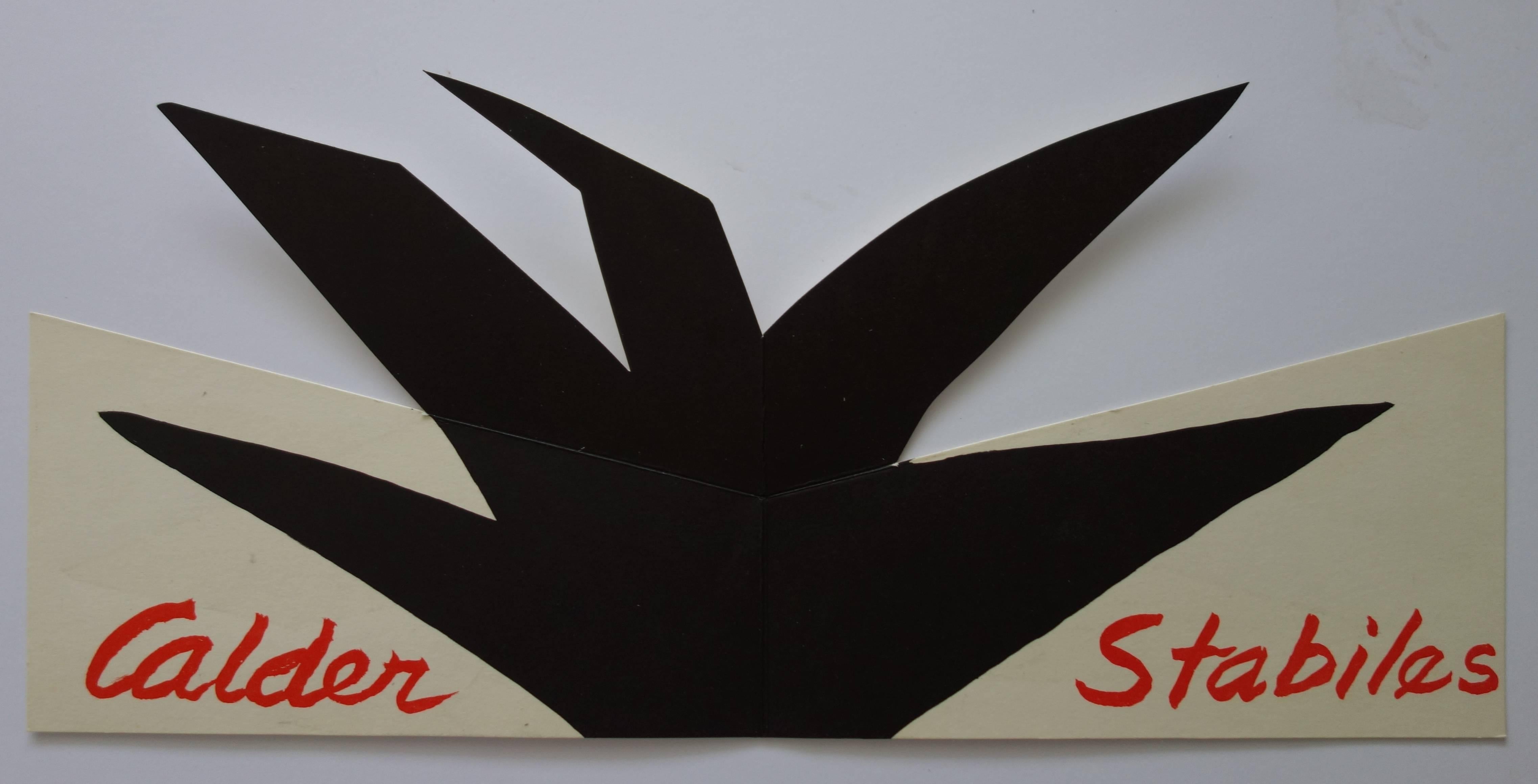 Stabiles - Original lithographic pop-up card - Plate signed - Maeght 1963 - Print by Alexander Calder