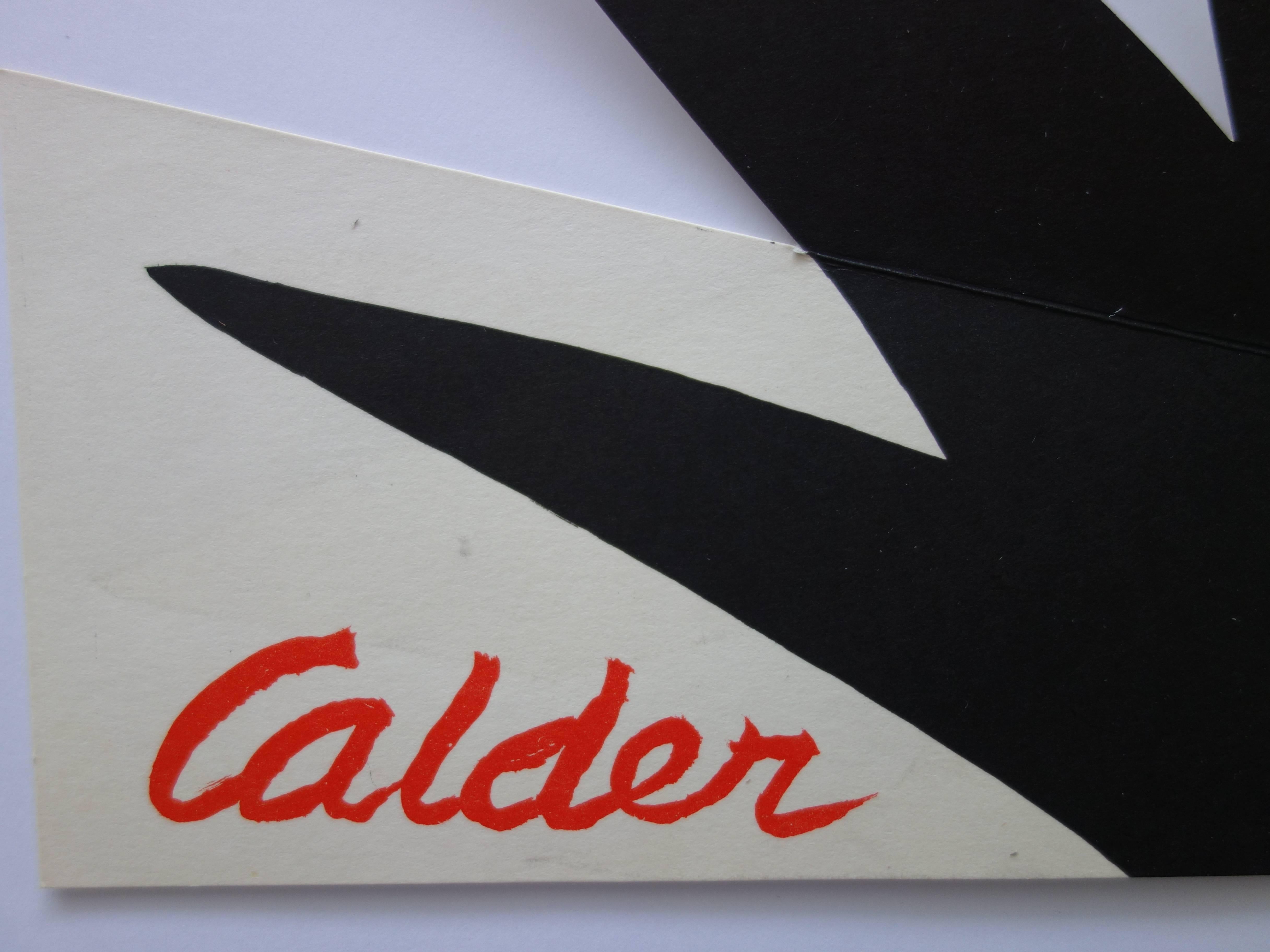 Stabiles - Original lithographic pop-up card - Plate signed - Maeght 1963 - Abstract Geometric Print by Alexander Calder