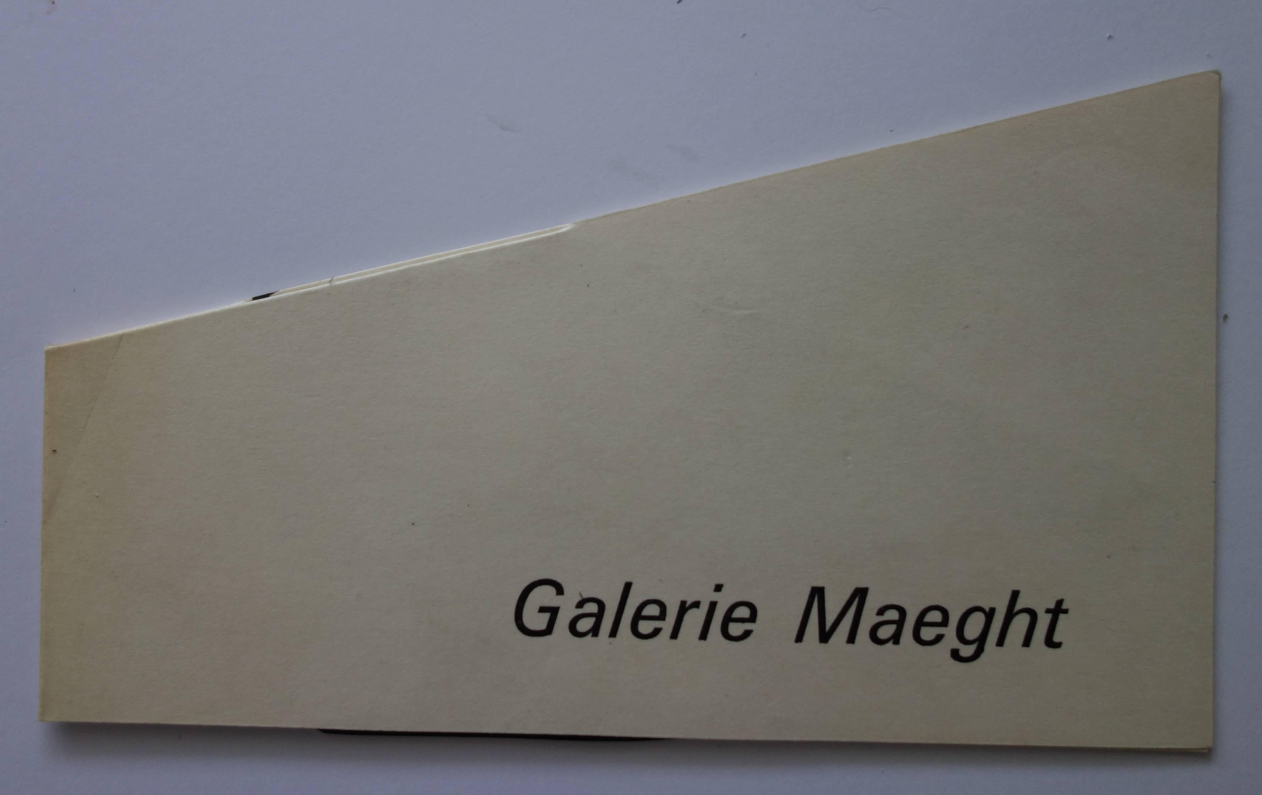 Stabiles - Original lithographic pop-up card - Plate signed - Maeght 1963 - Gray Abstract Print by Alexander Calder