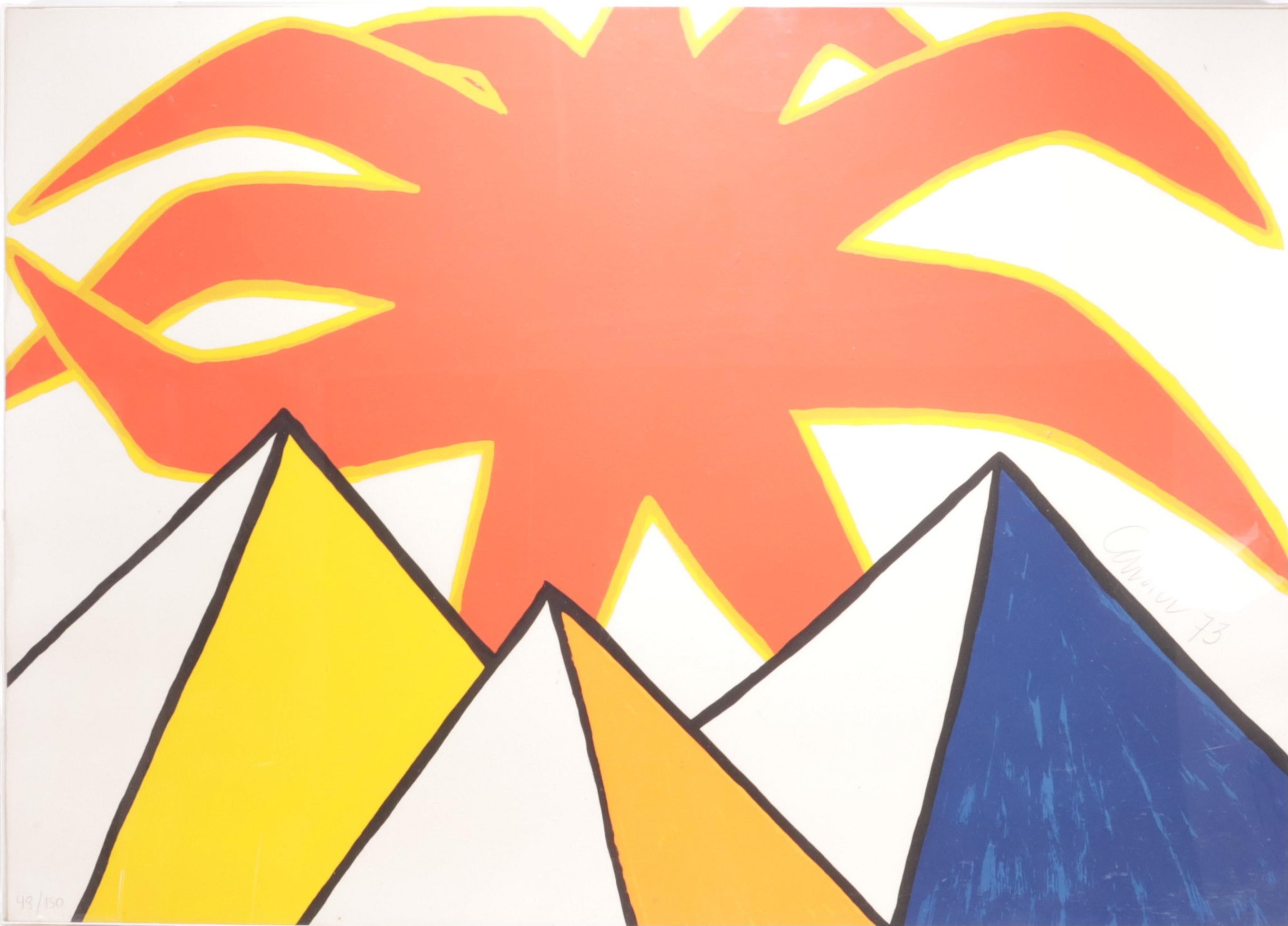 Soleil et pyramides, 1973 - Print de Alexander Calder