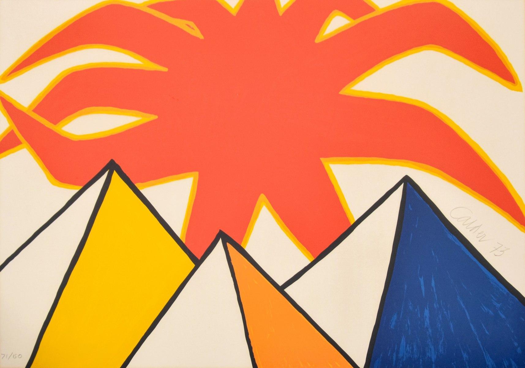 Abstract Print Alexander Calder - Soleil et pyramides, 1973