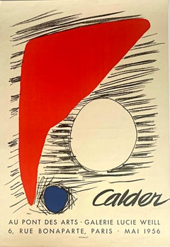 Sun-Moon-Universe Rare vintage mid century 1950s French poster published Mourlot