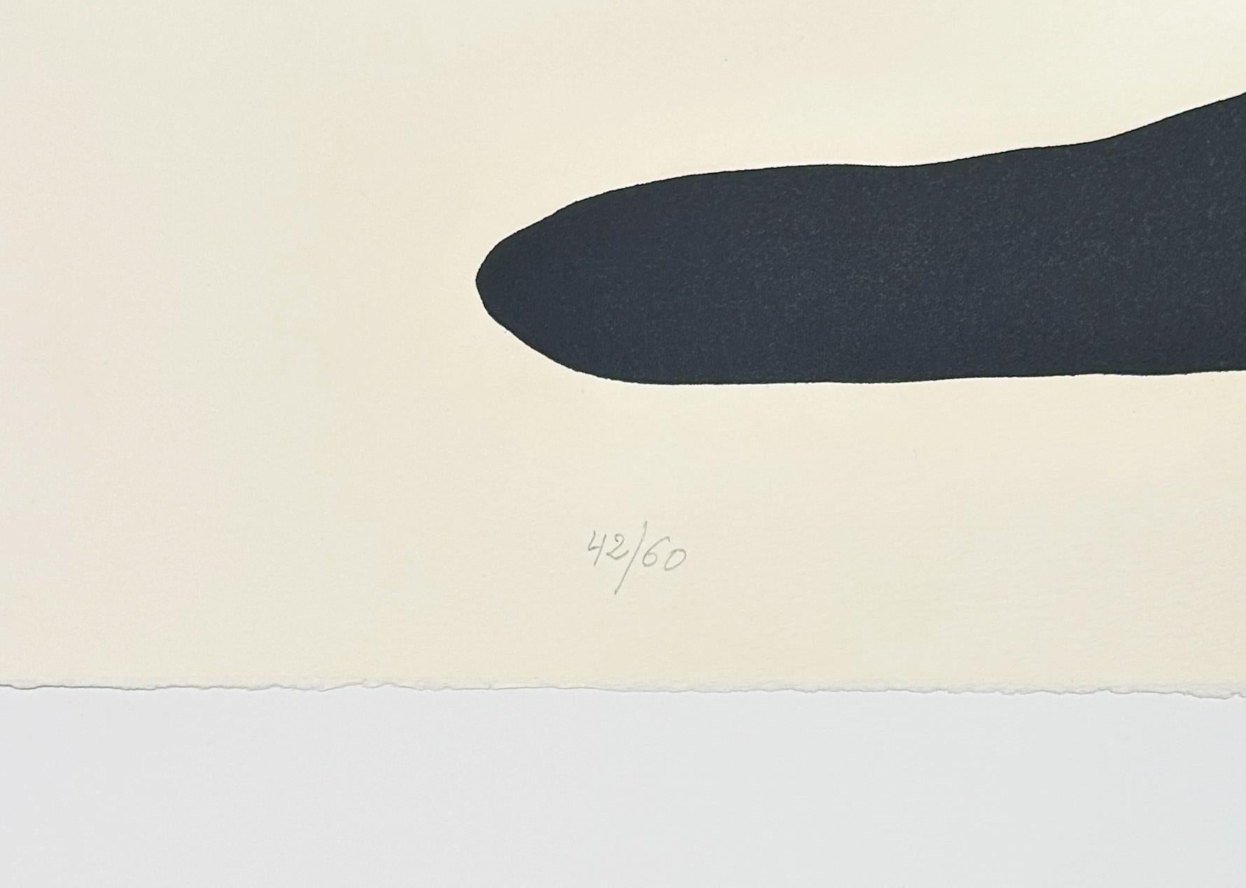 The Black Line - Beige Figurative Print by Alexander Calder