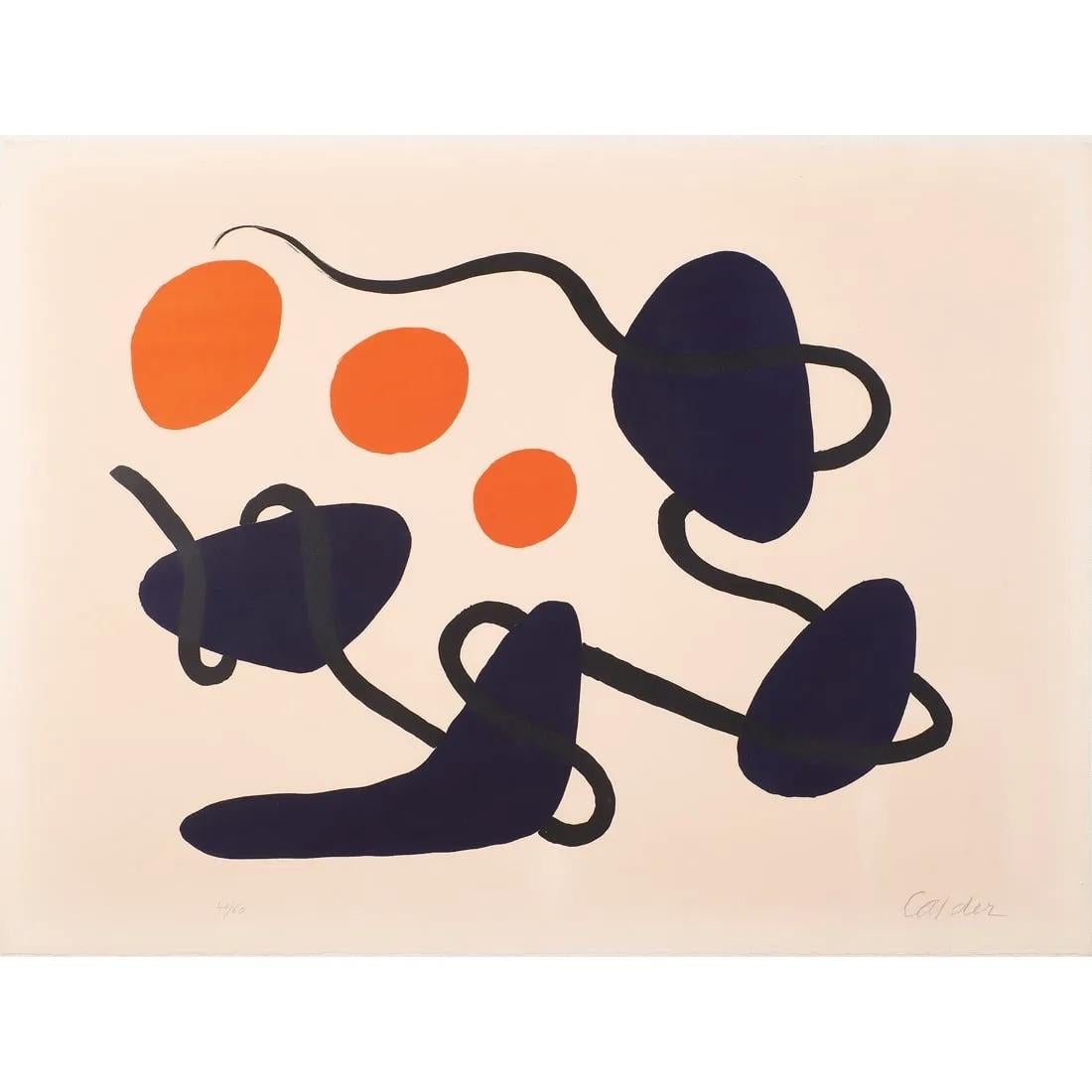 Die schwarze Linie – Print von Alexander Calder
