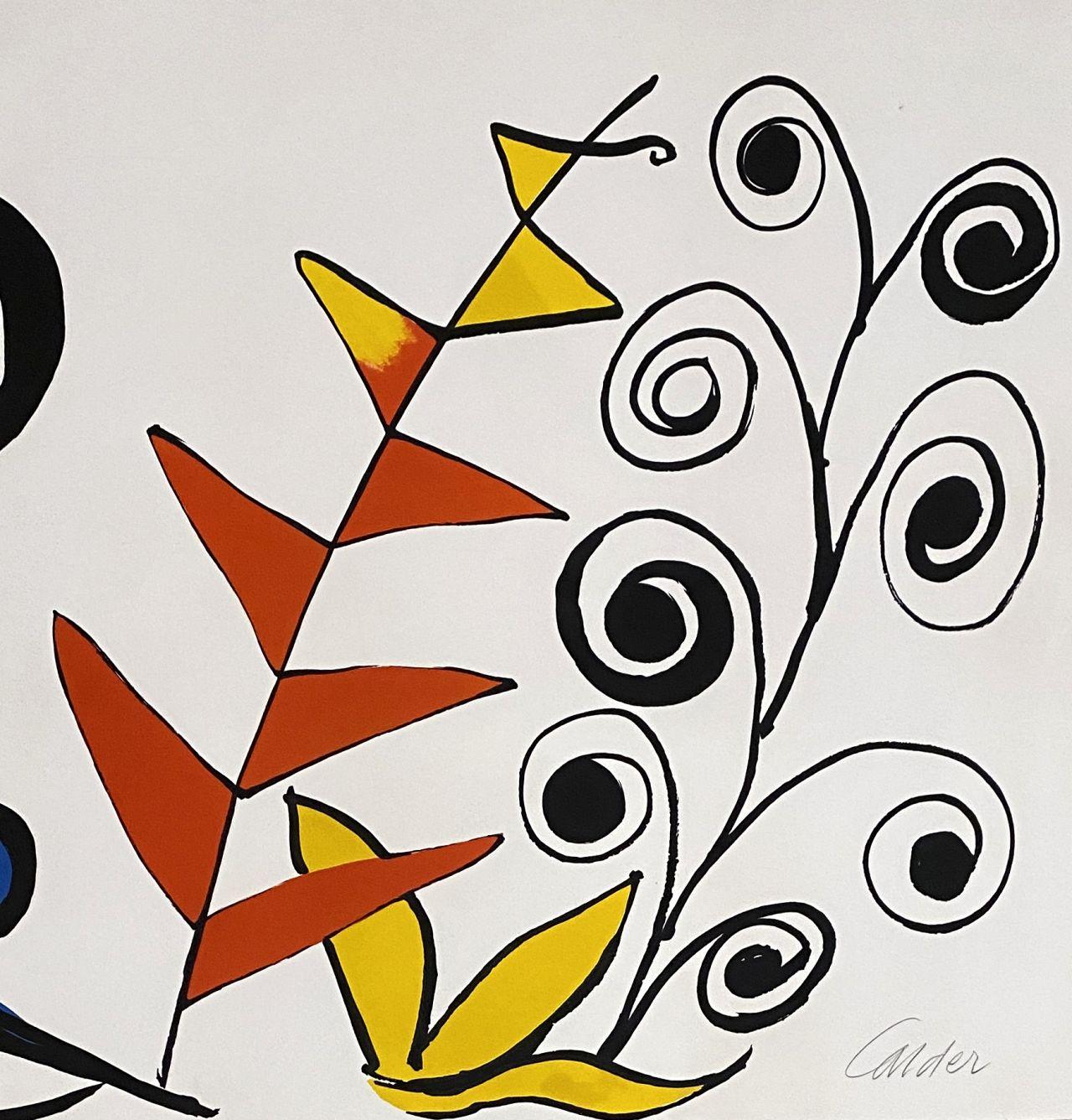 Alexander CALDER
The fantastic garden

Original lithograph, 1975
Hand signed in pencil
Artist proof (EA), aside the edition of 90 copies numbered
On Arches vellum, size 58 x 78 cm (c. 23 x 30 in)

Very good condition (minor surface defect, see last