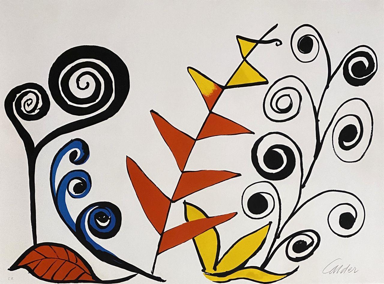 Alexander Calder Abstract Print - The Fantastic Garden - Original Lithograph Hand Signed - Ltd /90