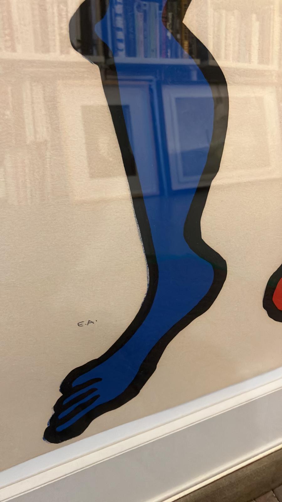 Puppet Man, E. A - Beige Portrait Print by Alexander Calder
