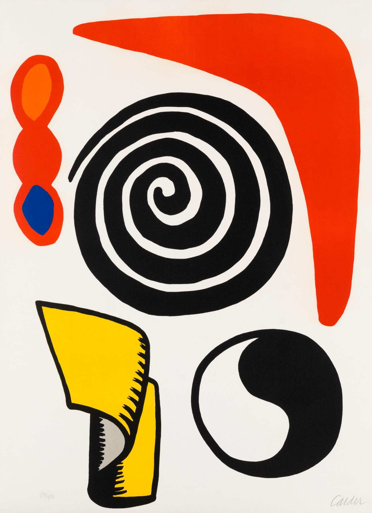 Alexander Calder Abstract Print - The Red Baton