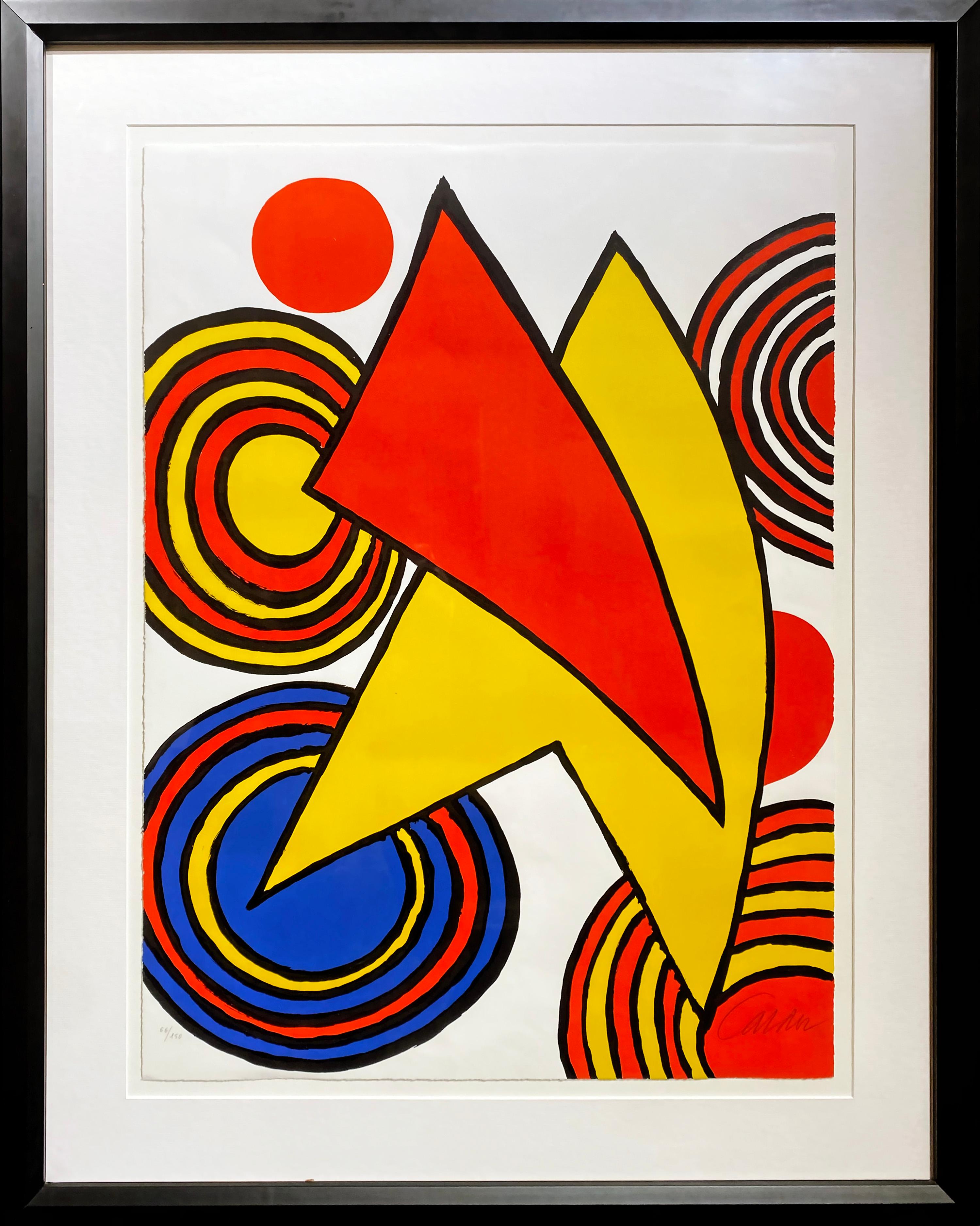 Les triangles et la spirale - Print de Alexander Calder