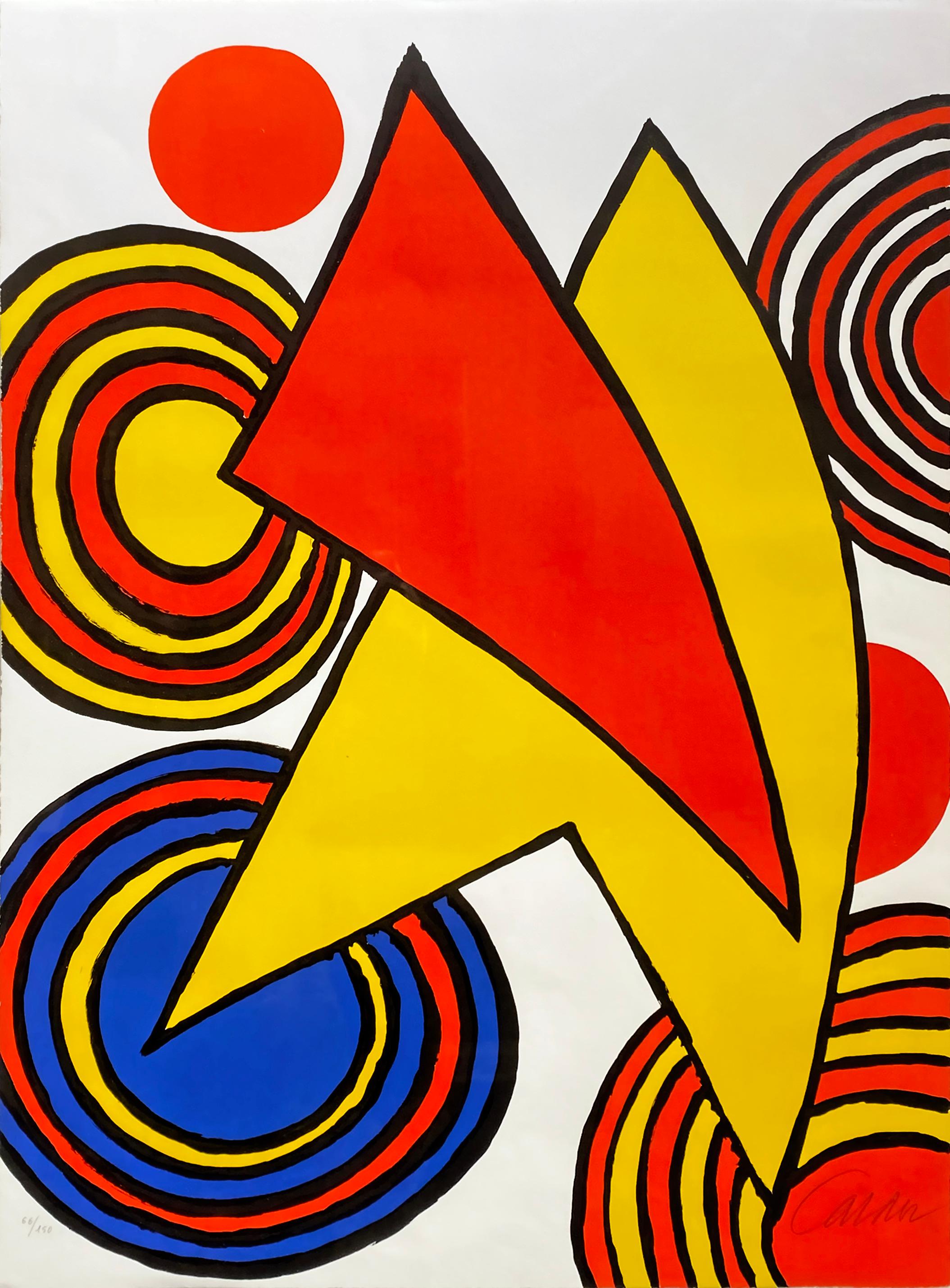 Alexander Calder Abstract Print - The Triangles and Spiral