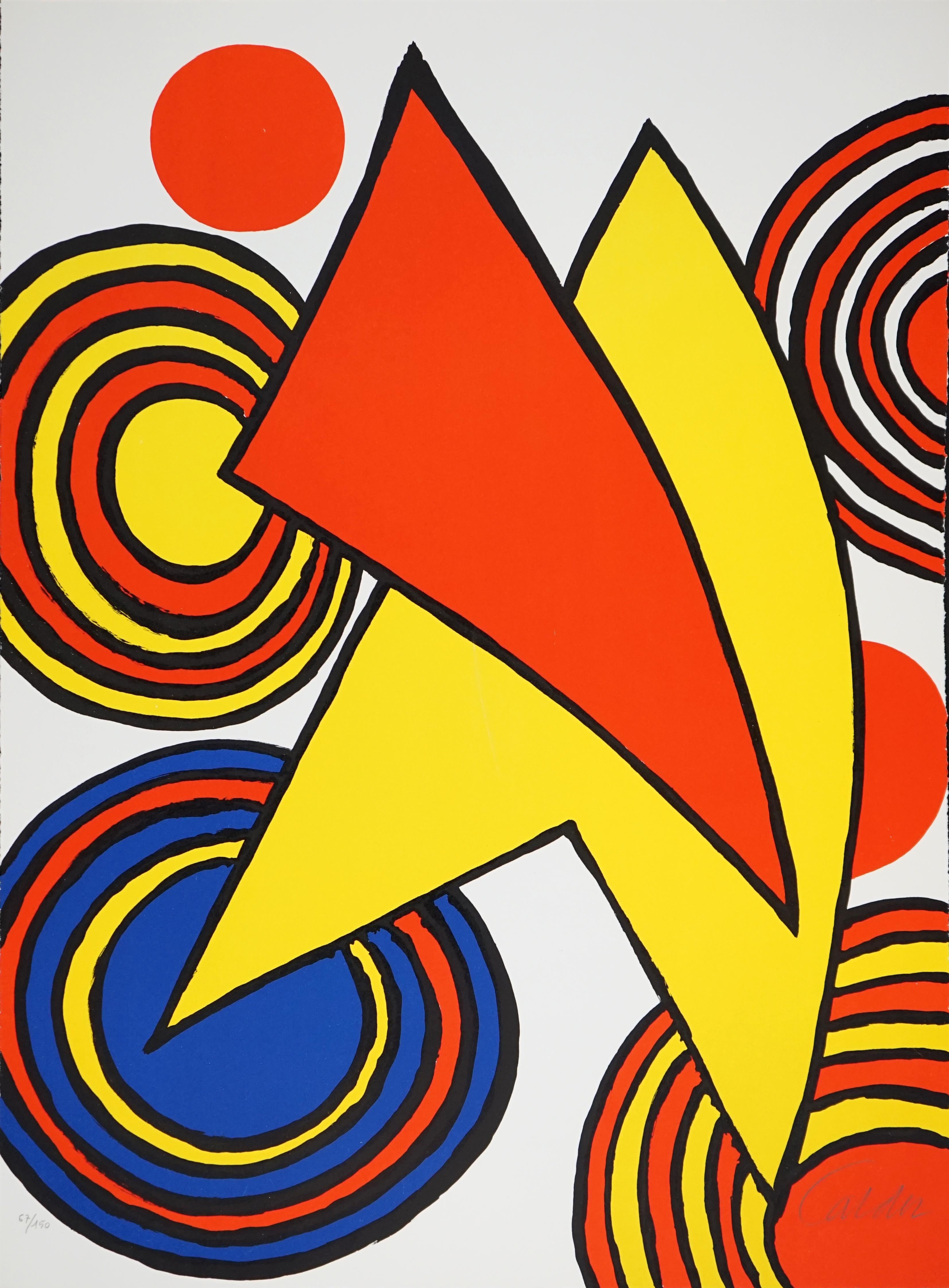 The Triangles et Spirale - Print by Alexander Calder