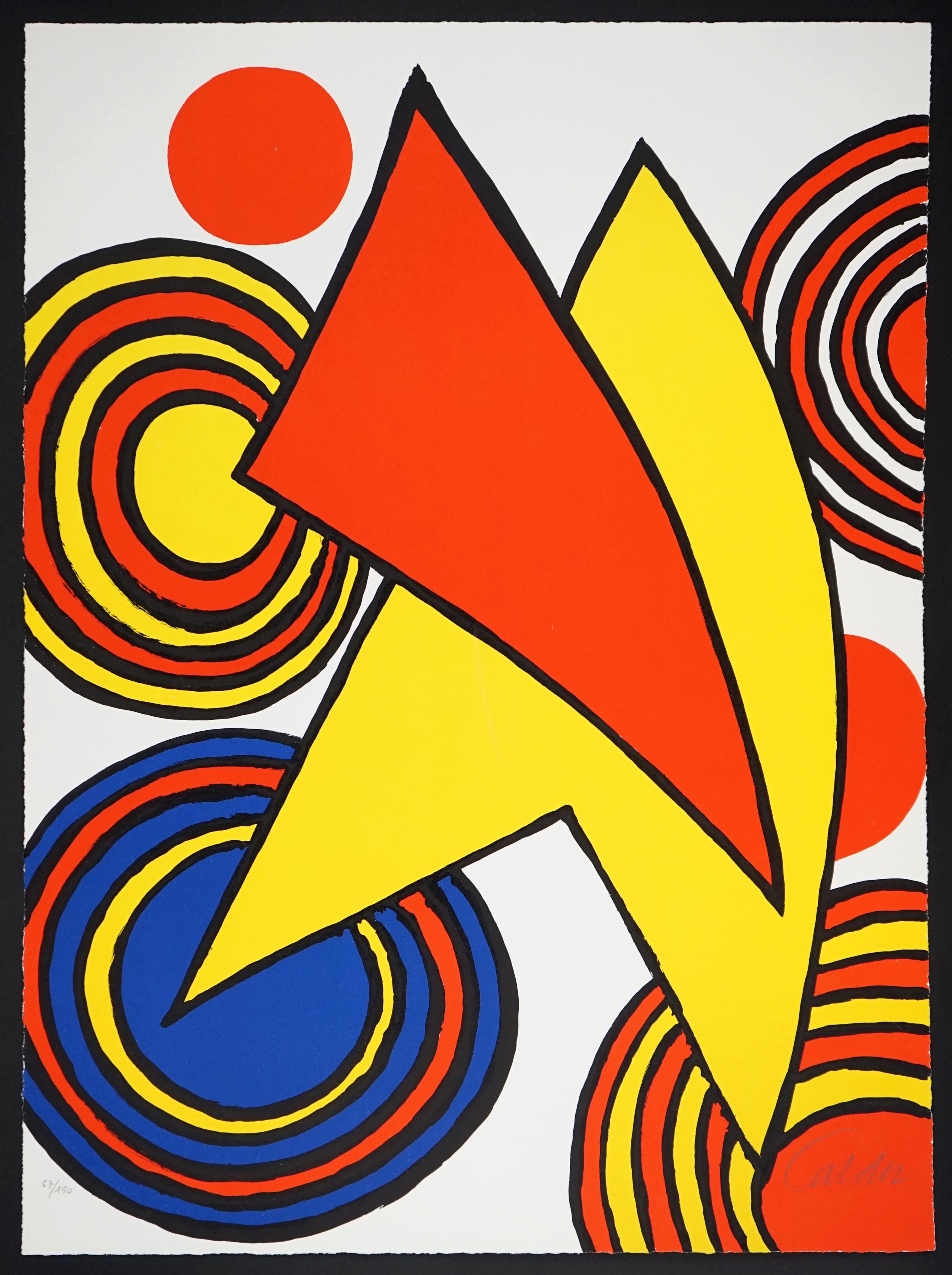 Alexander Calder Abstract Print - The Triangles et Spirale