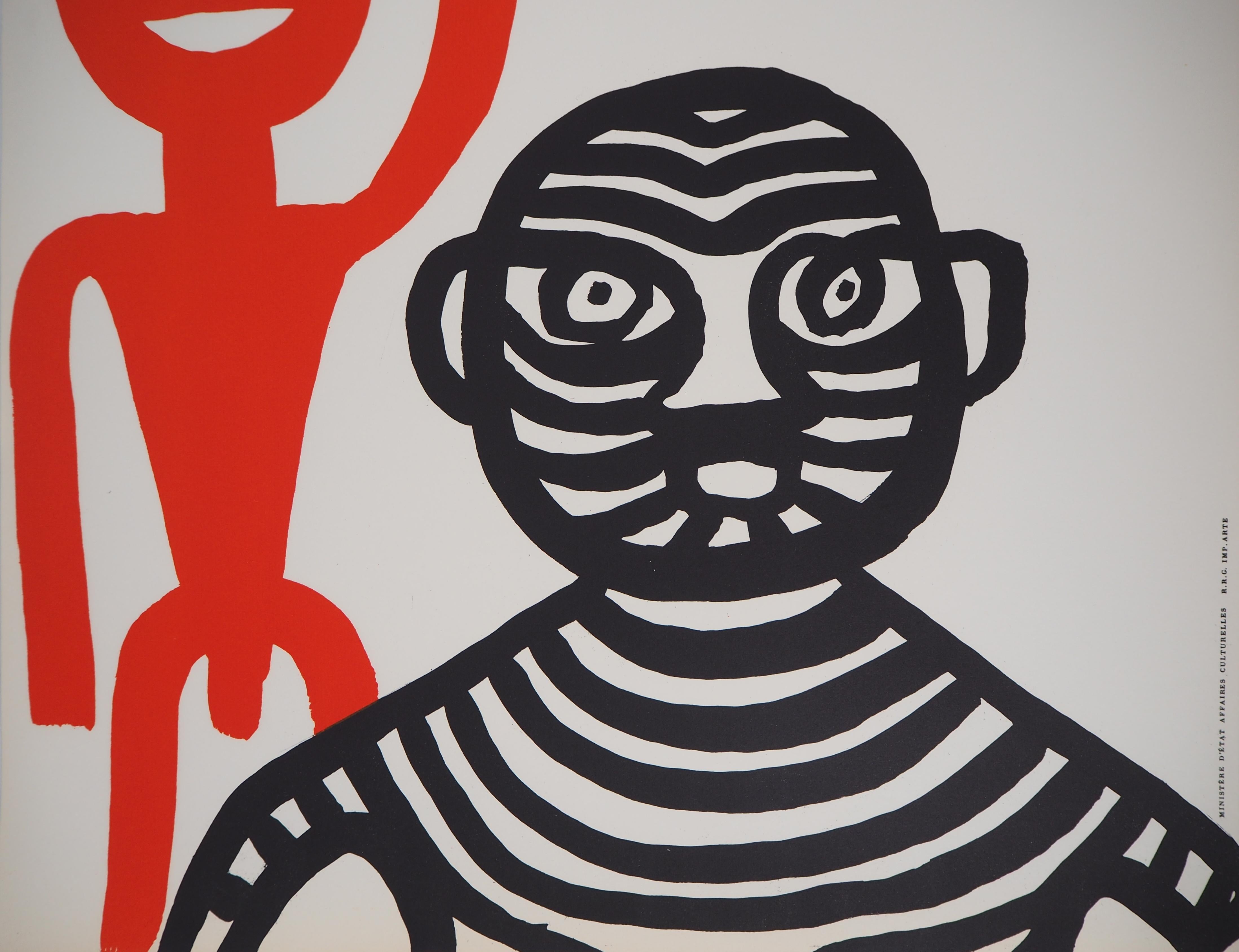 Tiger Man and Red Man - Lithograph, 1965 #Maeght - American Modern Print by Alexander Calder