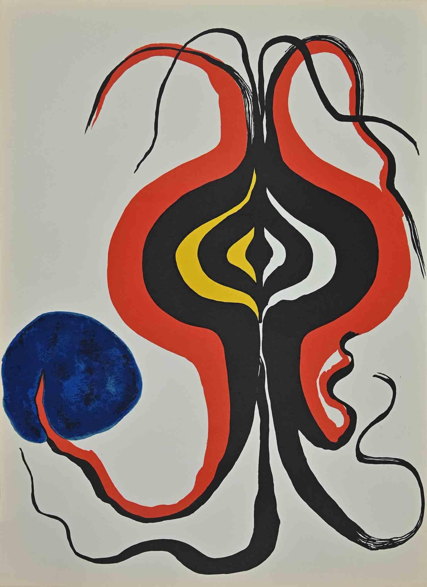 Totem - Vintage Lithograph by Alexander Calder - 1966