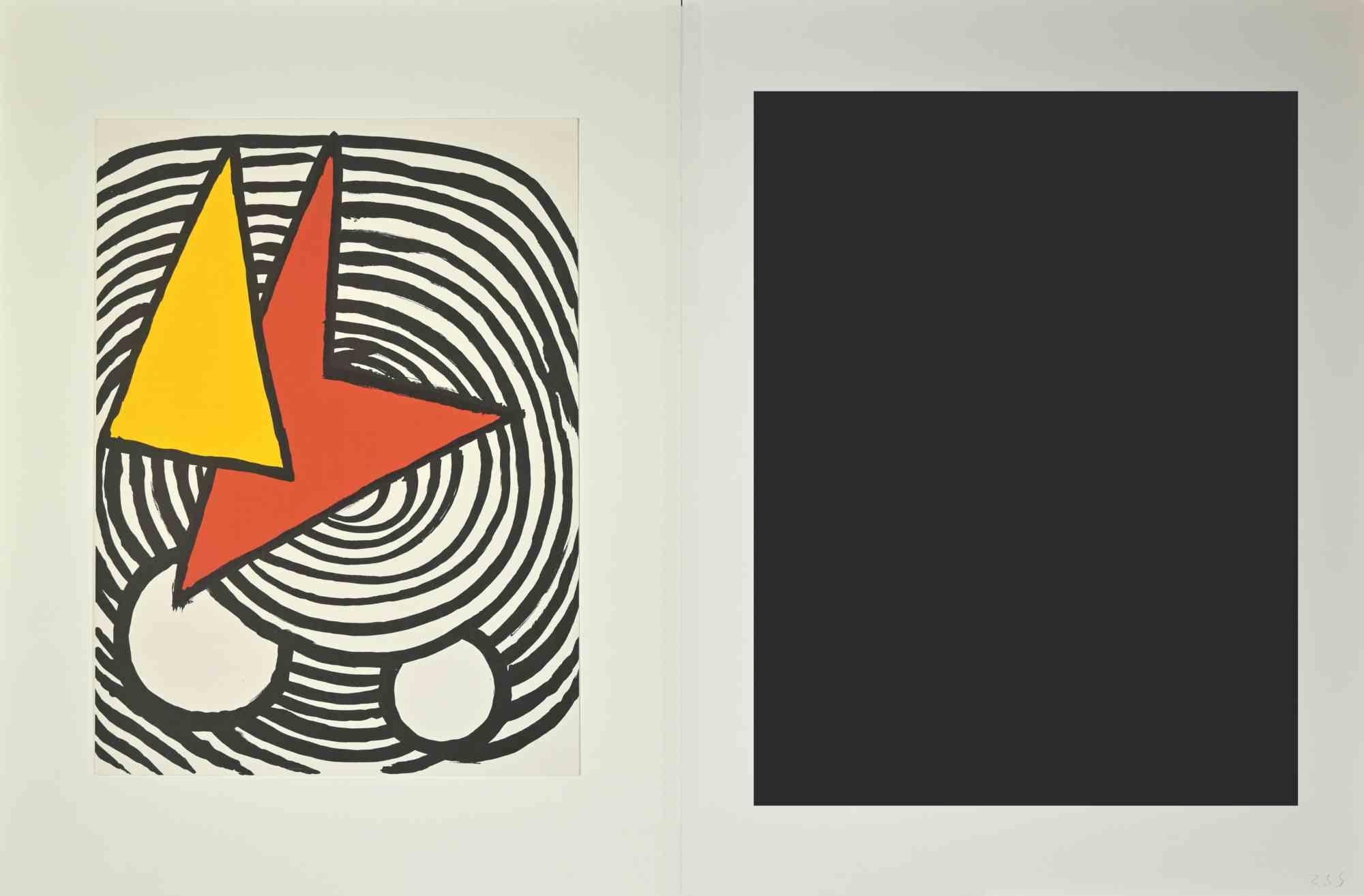 Trangle et Quadrilatere is a Lithograph realized in 1973 by Alexander Calder.

From Derrière Le Miroir.

Very good condition including a white cardboard passpartout (52 x 41 cm).

Alexander Calder ( July 22, 1898 – November 11, 1976) was an American