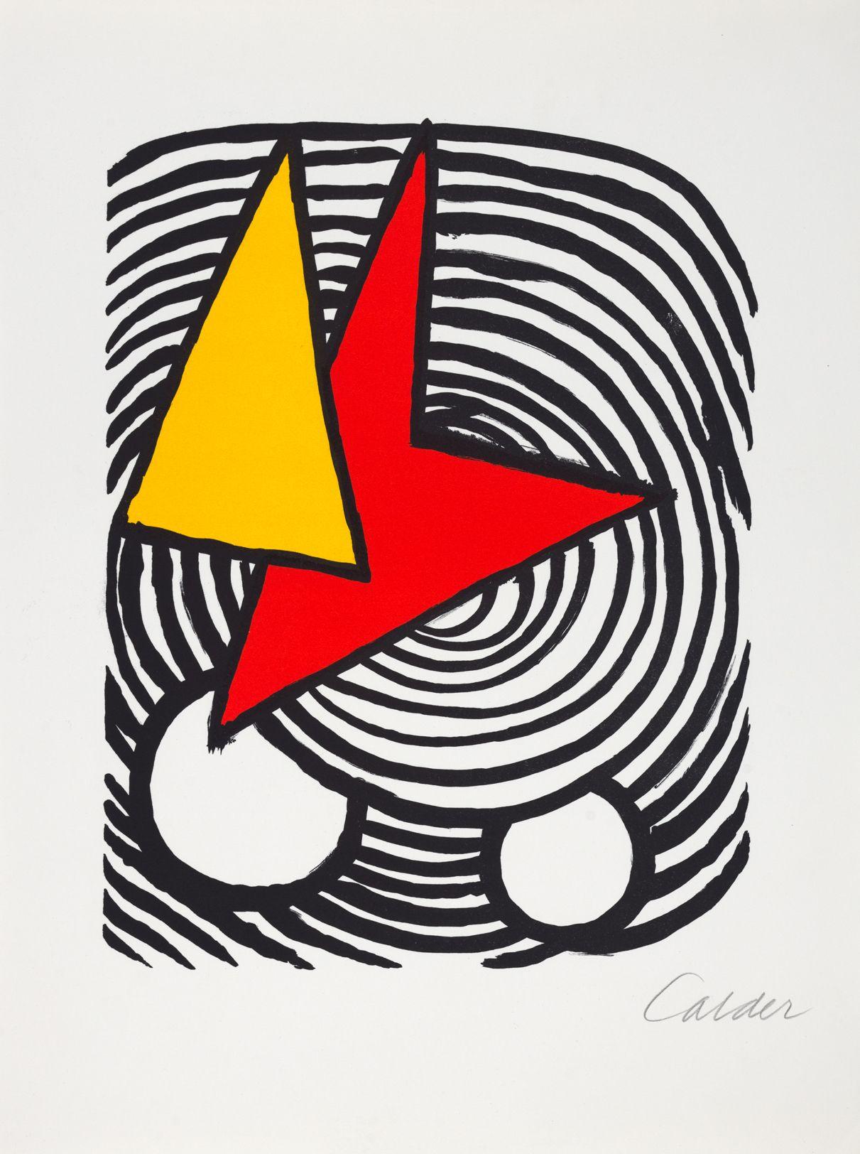 Alexander Calder Abstract Print - Triangle et Quadrilatère