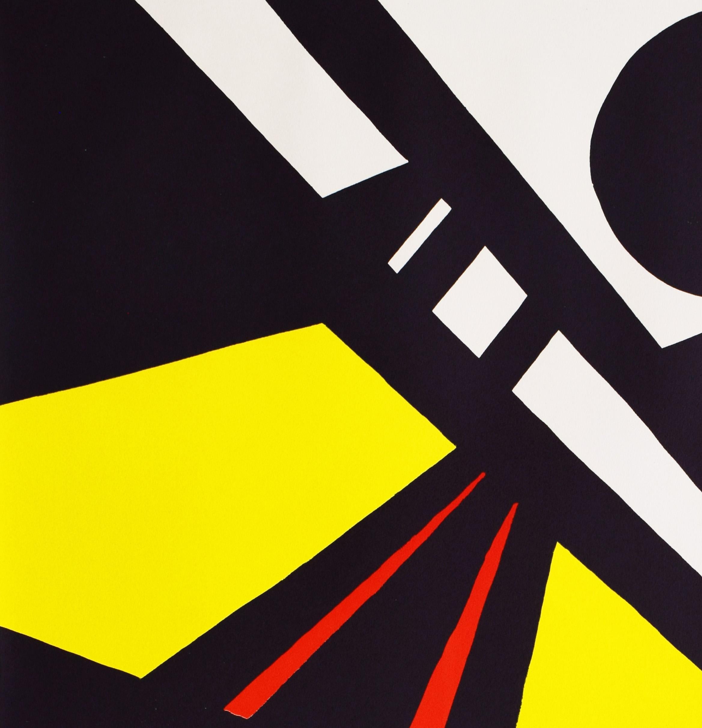 This original lithograph in colours is hand signed in pencil by the artist “Calder” at the lower right image. 
It is also hand numbered in pencil from the edition of 150, at the lower left image.
The subject is one of 24 original prints by various