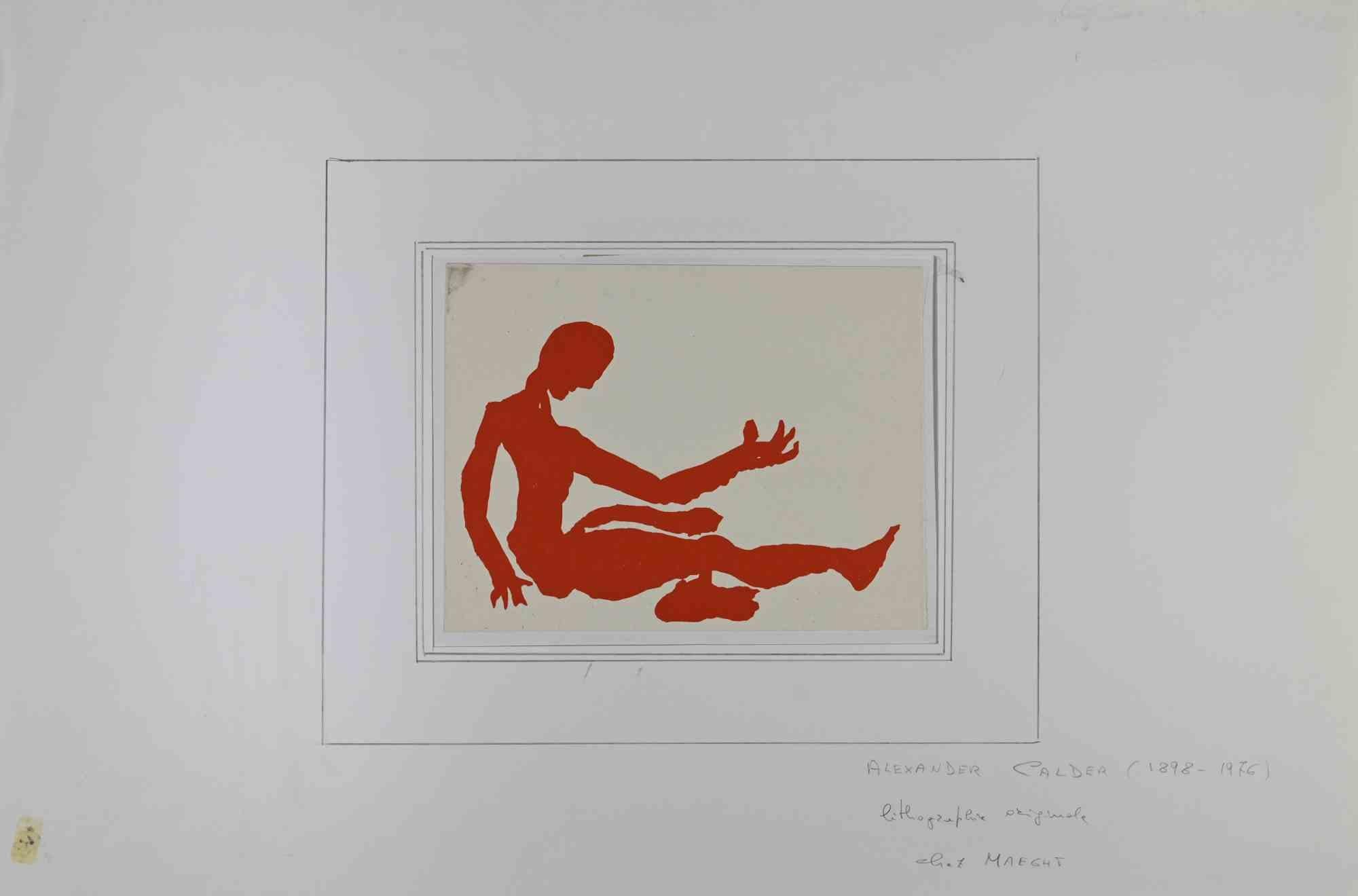 Untitled ist eine Lithographie auf Papier, die in der zweiten Hälfte des 20. Jahrhunderts von Alexander Calder geschaffen wurde.

Sehr guter Zustand mit einem weißen Passepartout aus Karton (32 x 50 cm).

Alexander Calder (22. Juli 1898 - 11.