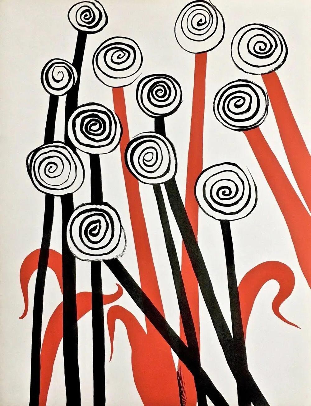 Alexander Calder Landscape Print - 'Untitled' Lithograph proof 1972