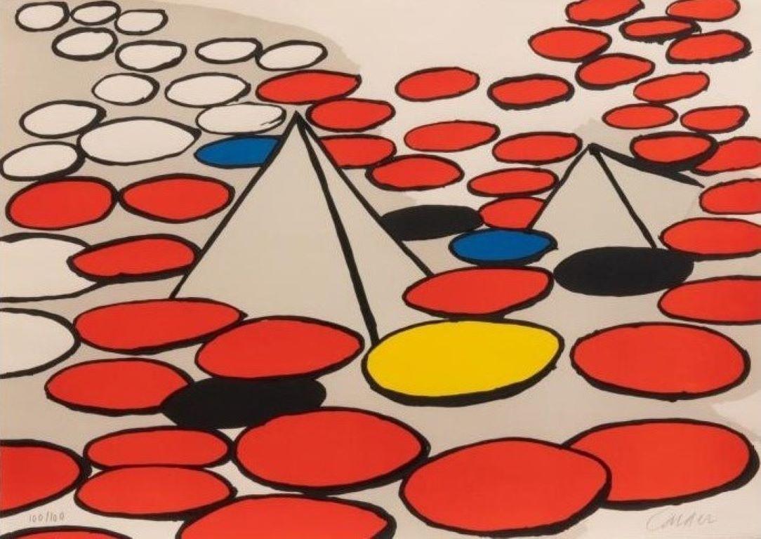 Abstract Print Alexander Calder - Sans titre (Pyramids and Ellipses)
