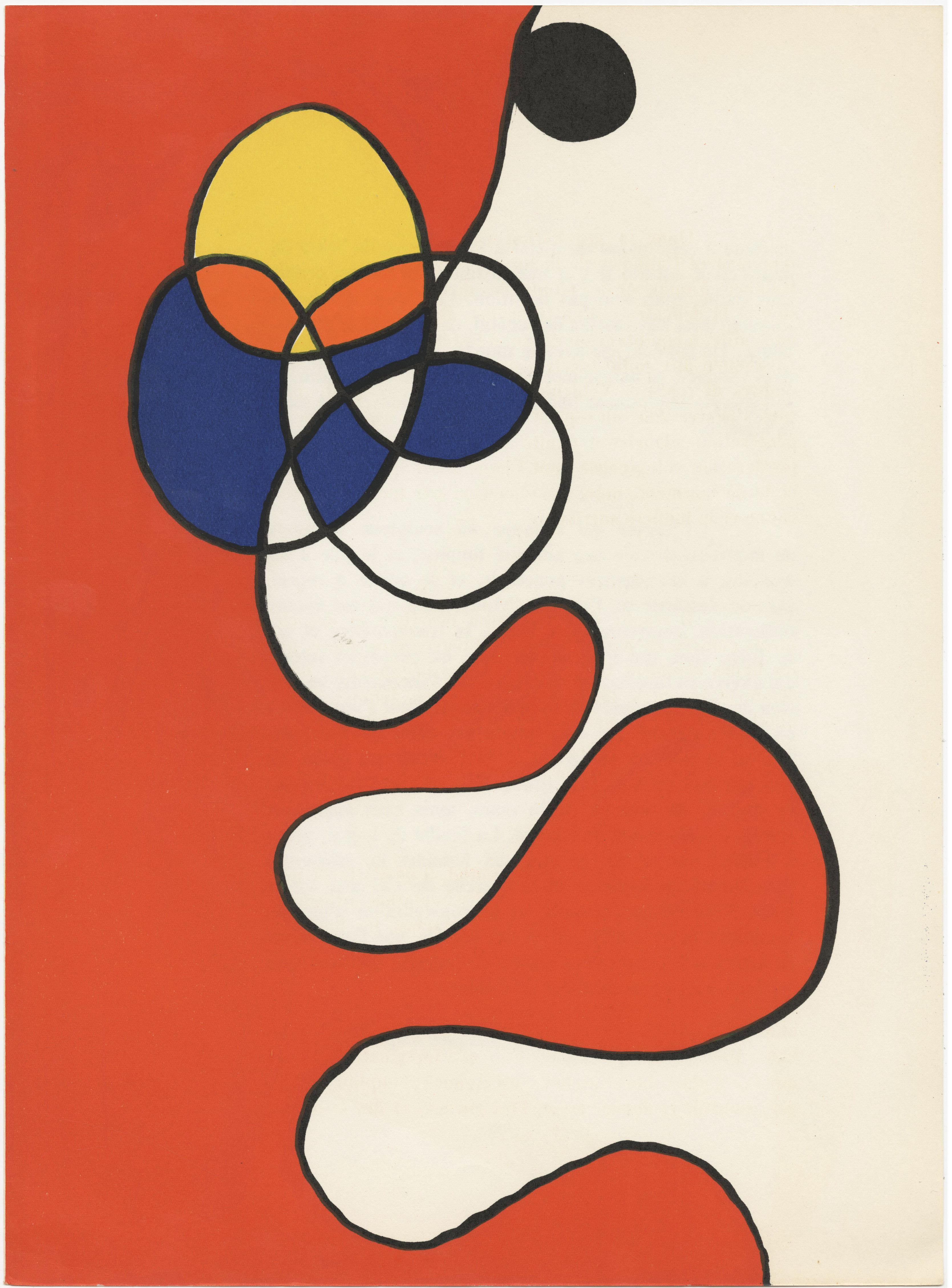 Alexander Calder Abstract Print - Untitled (red yellow, orange and blue circles and squiggles)