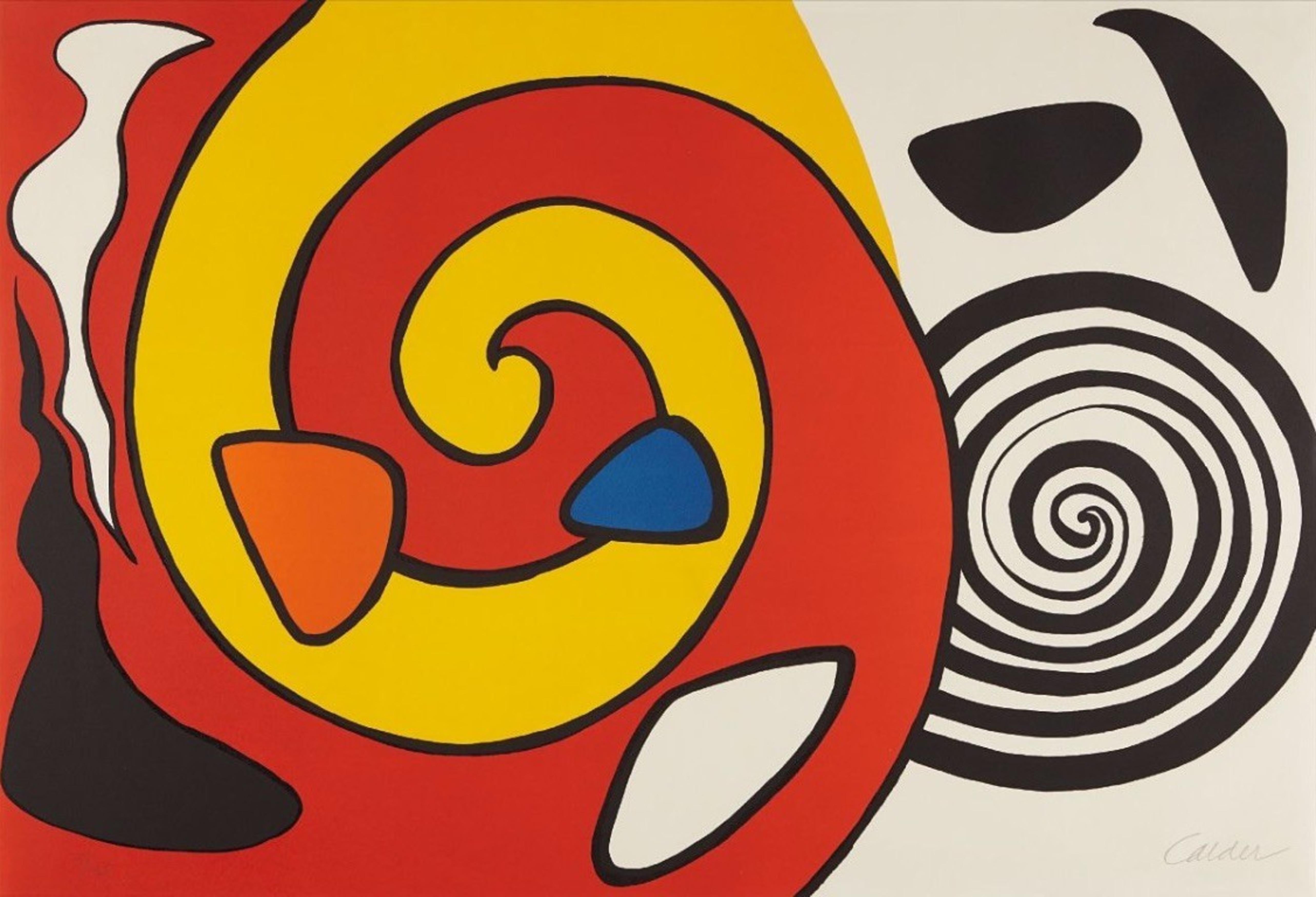 Untitled (Spirals and Forms) - Print by Alexander Calder