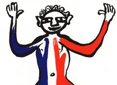 Vintage 1970s Alexander Calder lithograph (Calder three legged man)