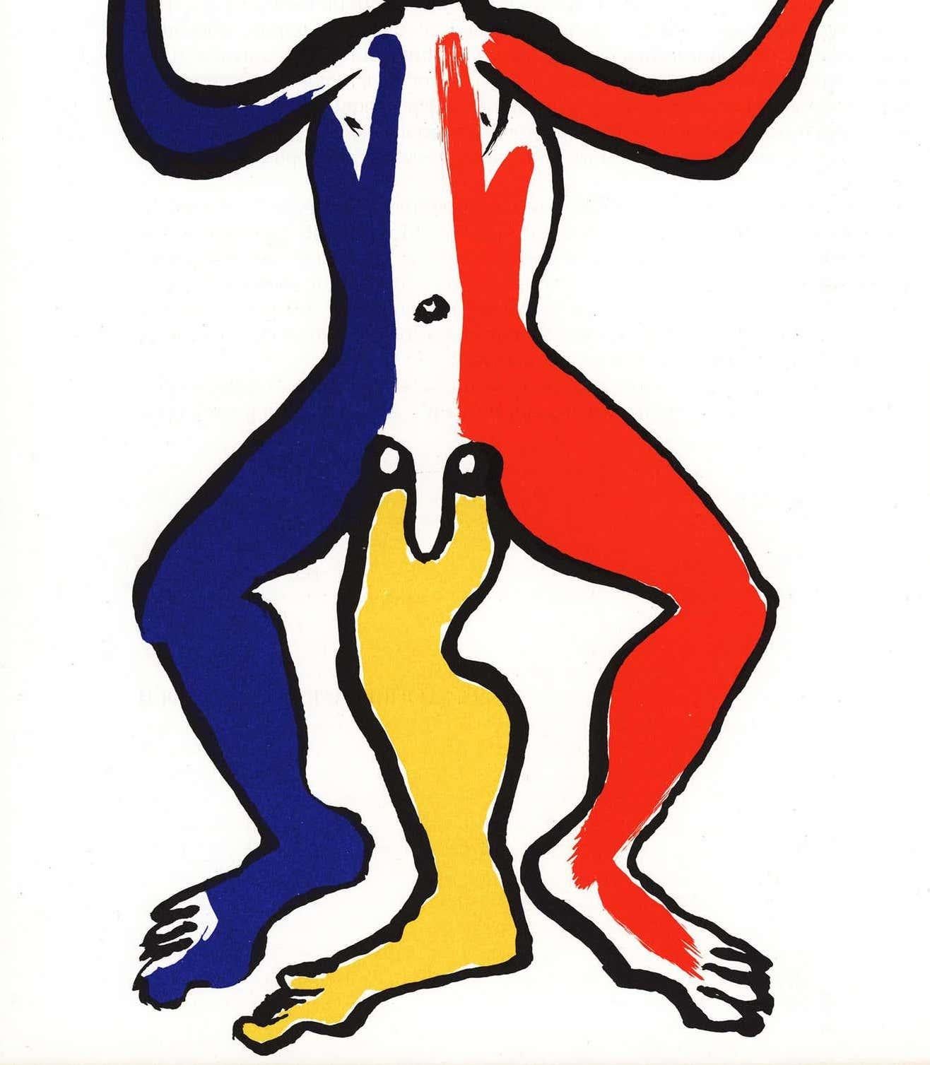 Vintage 1970s Alexander Calder lithograph (Calder three legged man)  1