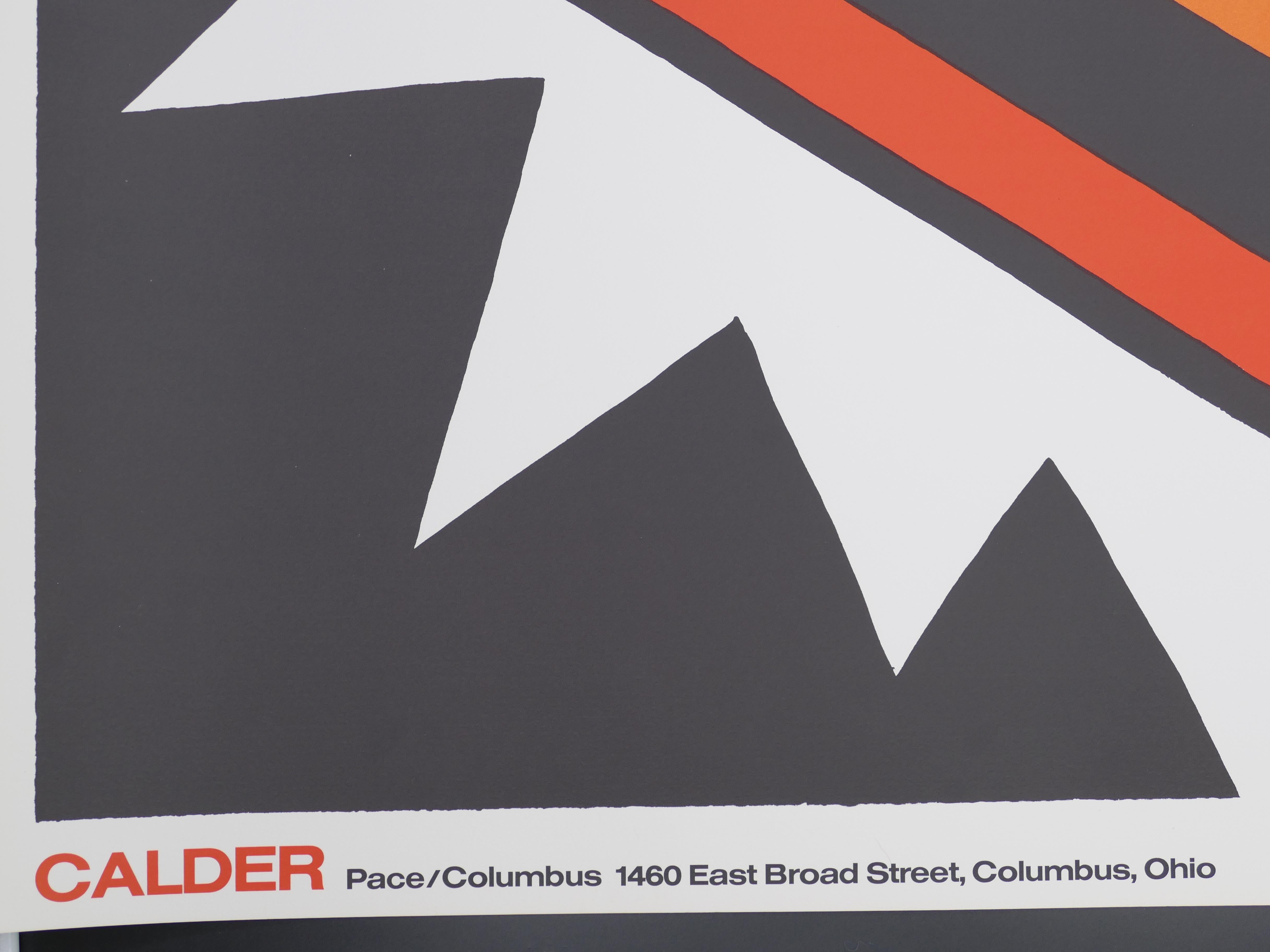 Vintage Exhibition Pace/Columbus Poster - 1971 - Brown Abstract Print by Alexander Calder