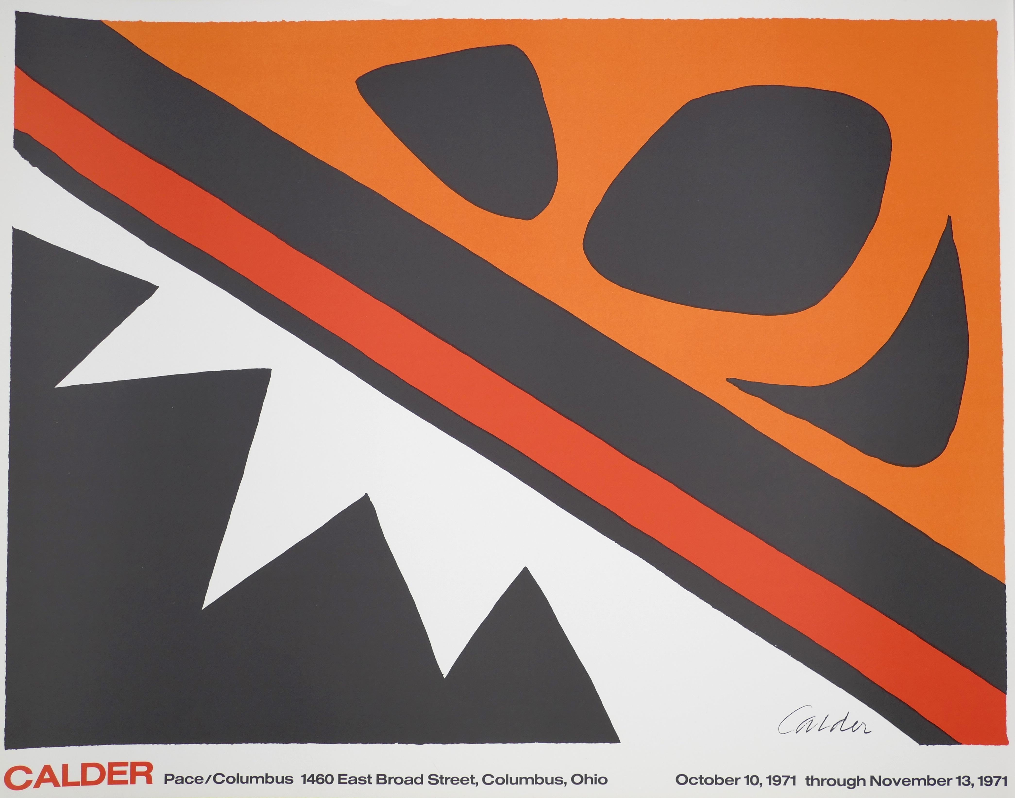 Alexander Calder Abstract Print - Vintage Exhibition Pace/Columbus Poster - 1971