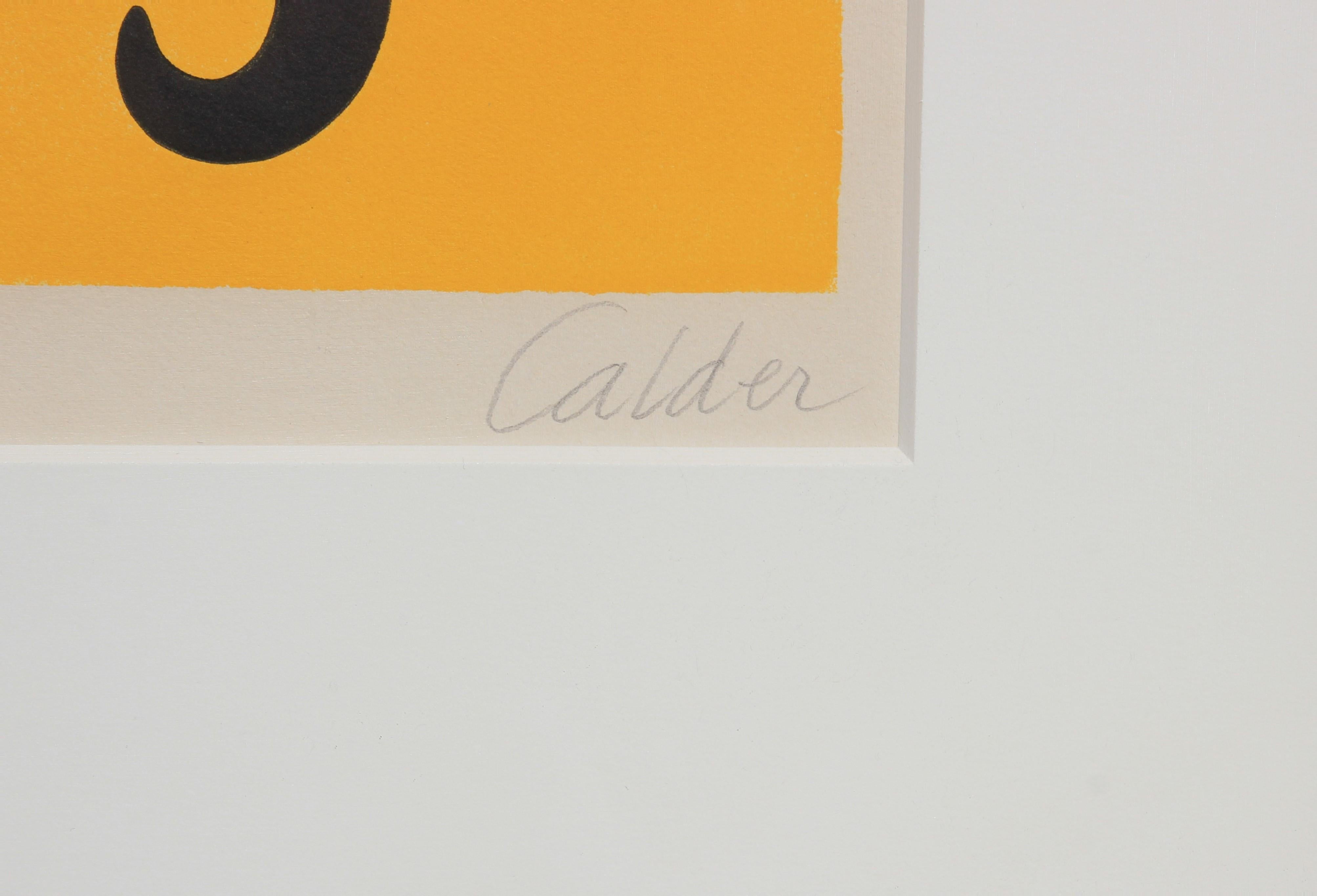 Yellow and Red Abstract Lithograph 6/25 - Print by Alexander Calder