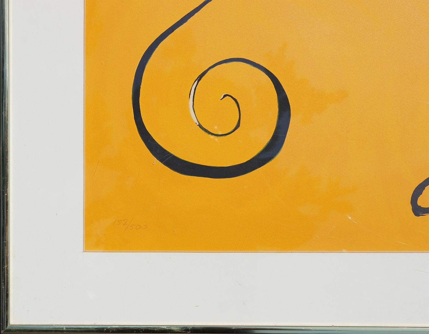 Yellow, Blue, & Red Abstract Modern Geometric Lithograph Edition 152 / 500 - Abstract Geometric Print by Alexander Calder