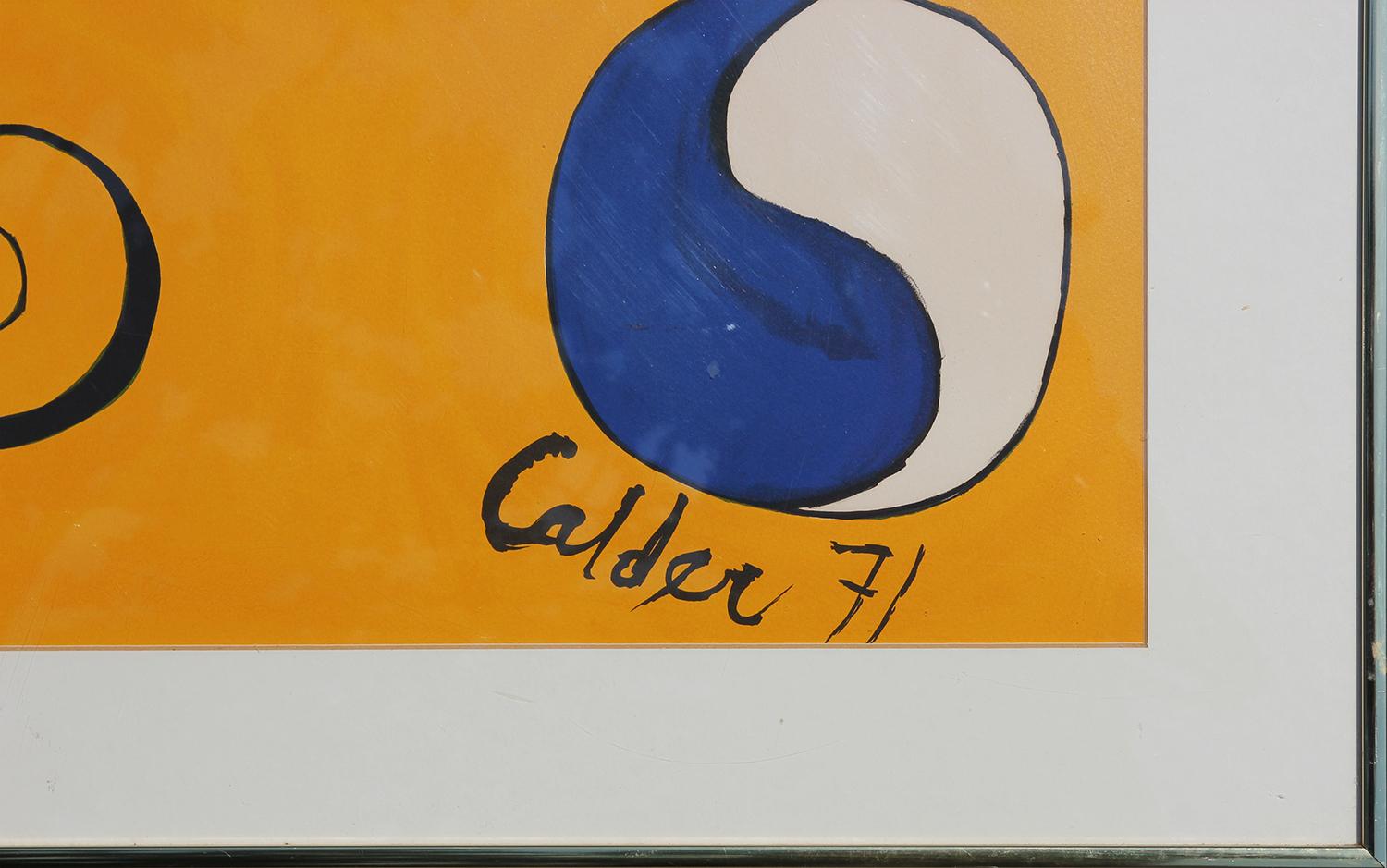 Yellow, Blue, & Red Abstract Modern Geometric Lithograph Edition 152 / 500 - Beige Print by Alexander Calder