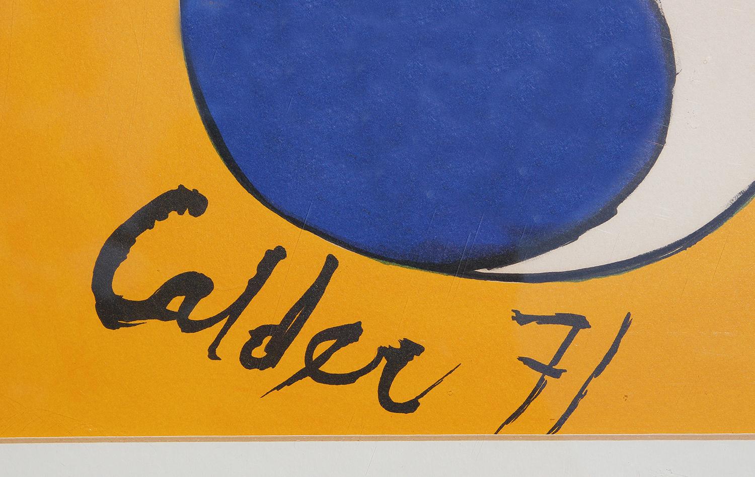 Yellow, Blue, & Red Abstract Modern Geometric Lithograph Edition 152 / 500 1
